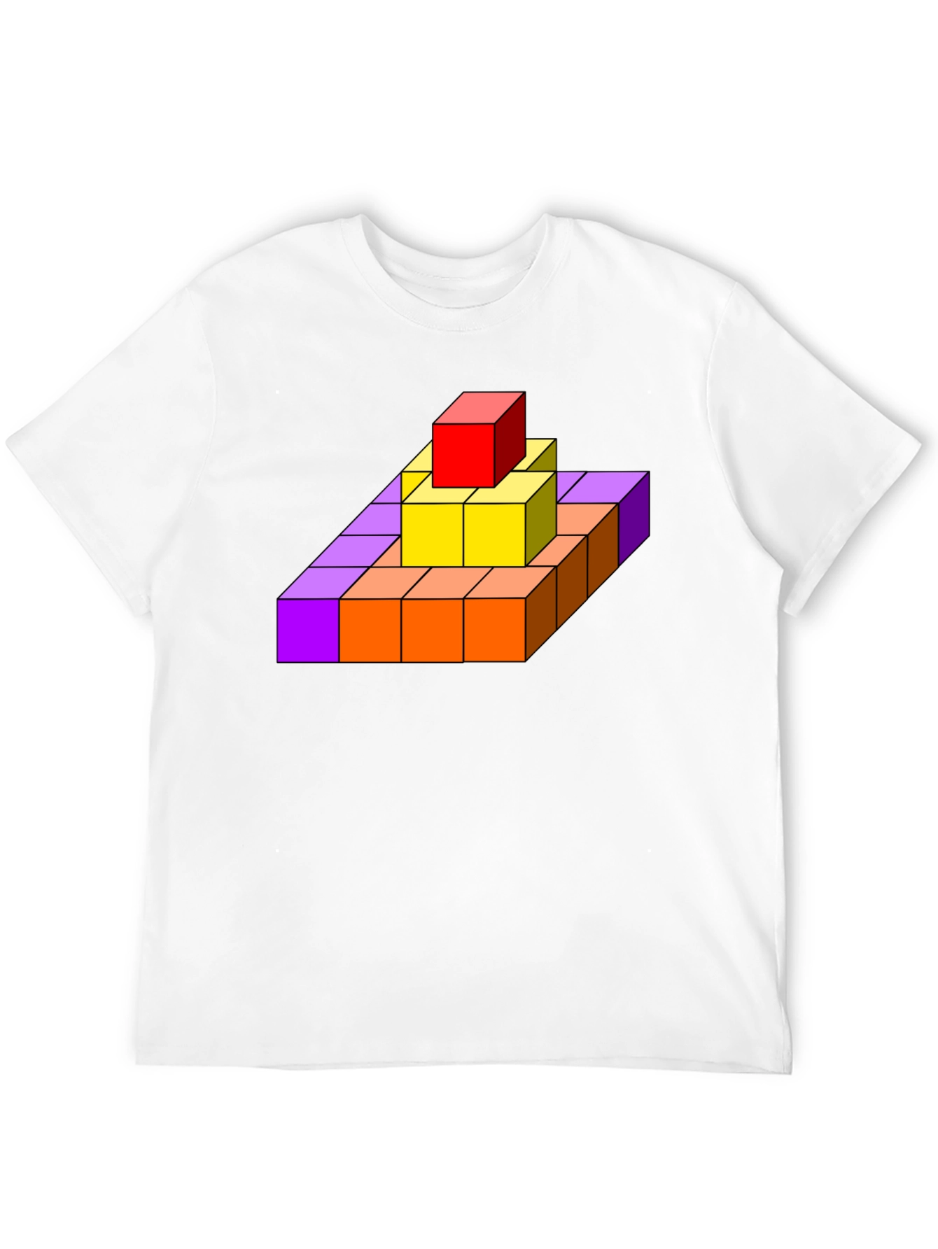 Geometric Cube Pyramid Graphic T-Shirt