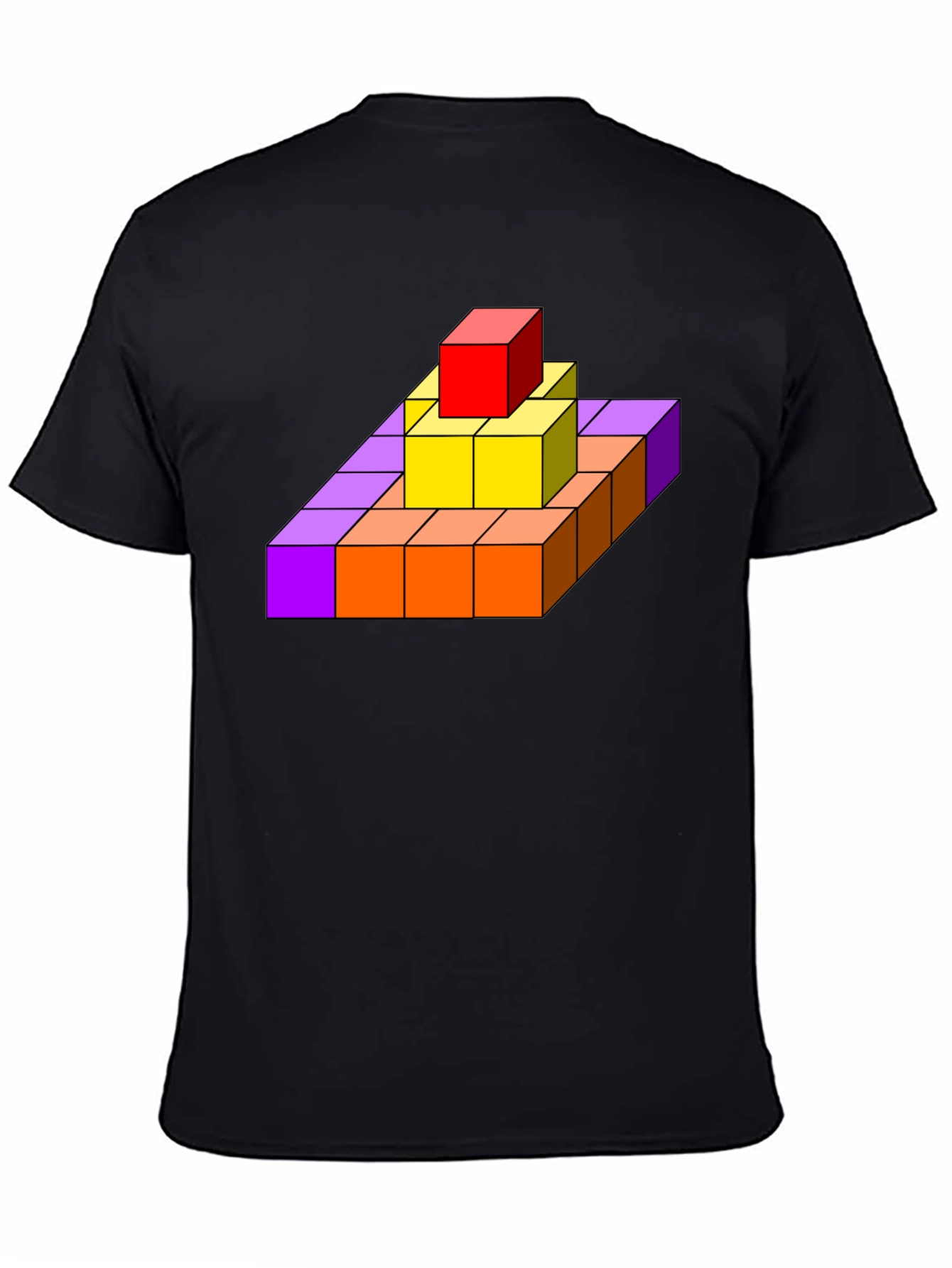 Geometric Cube Pyramid Graphic T-Shirt