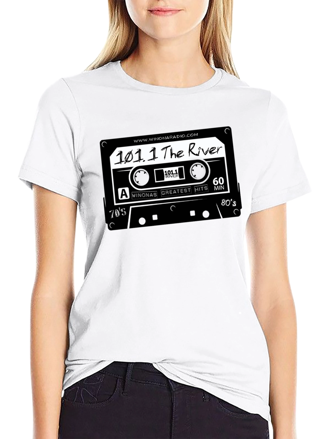 Retro Radio Cassette T-Shirt - 101.1 The River