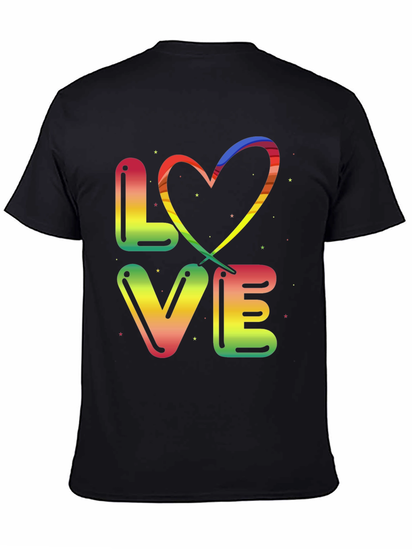 Rainbow LOVE Graphic Black T-Shirt