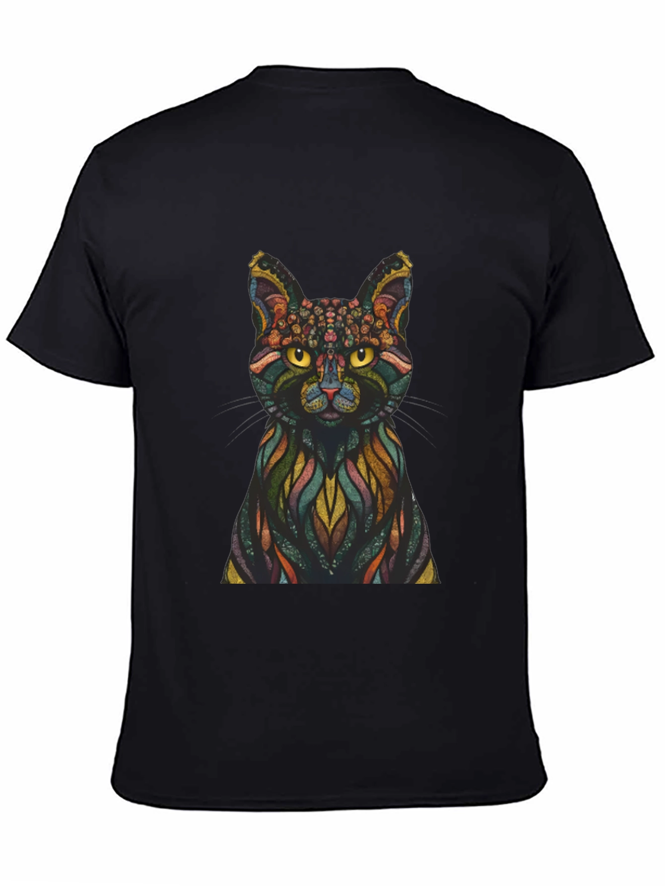 Abstract Cat Graphic Print T-Shirt