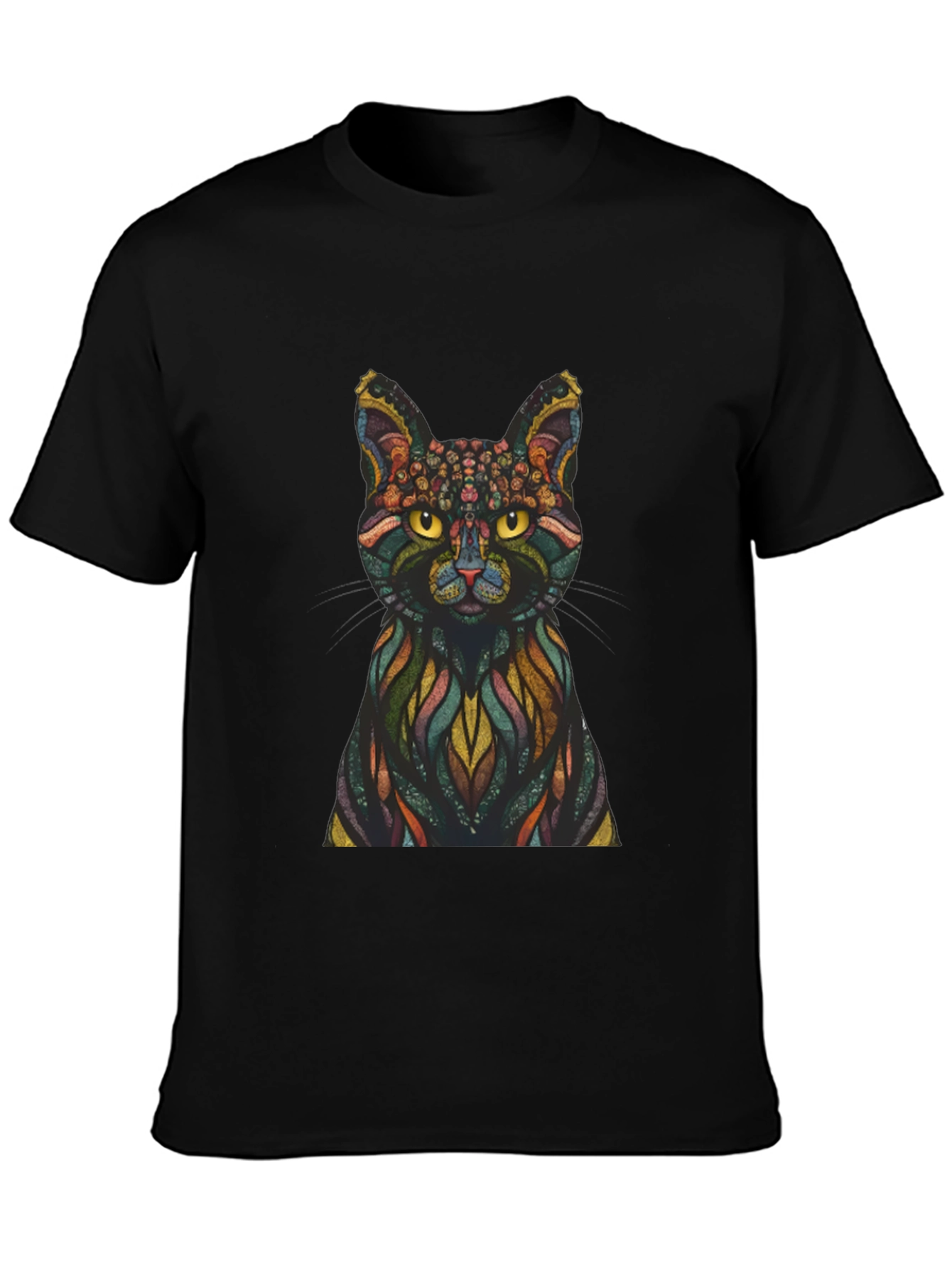 Abstract Cat Graphic Print T-Shirt