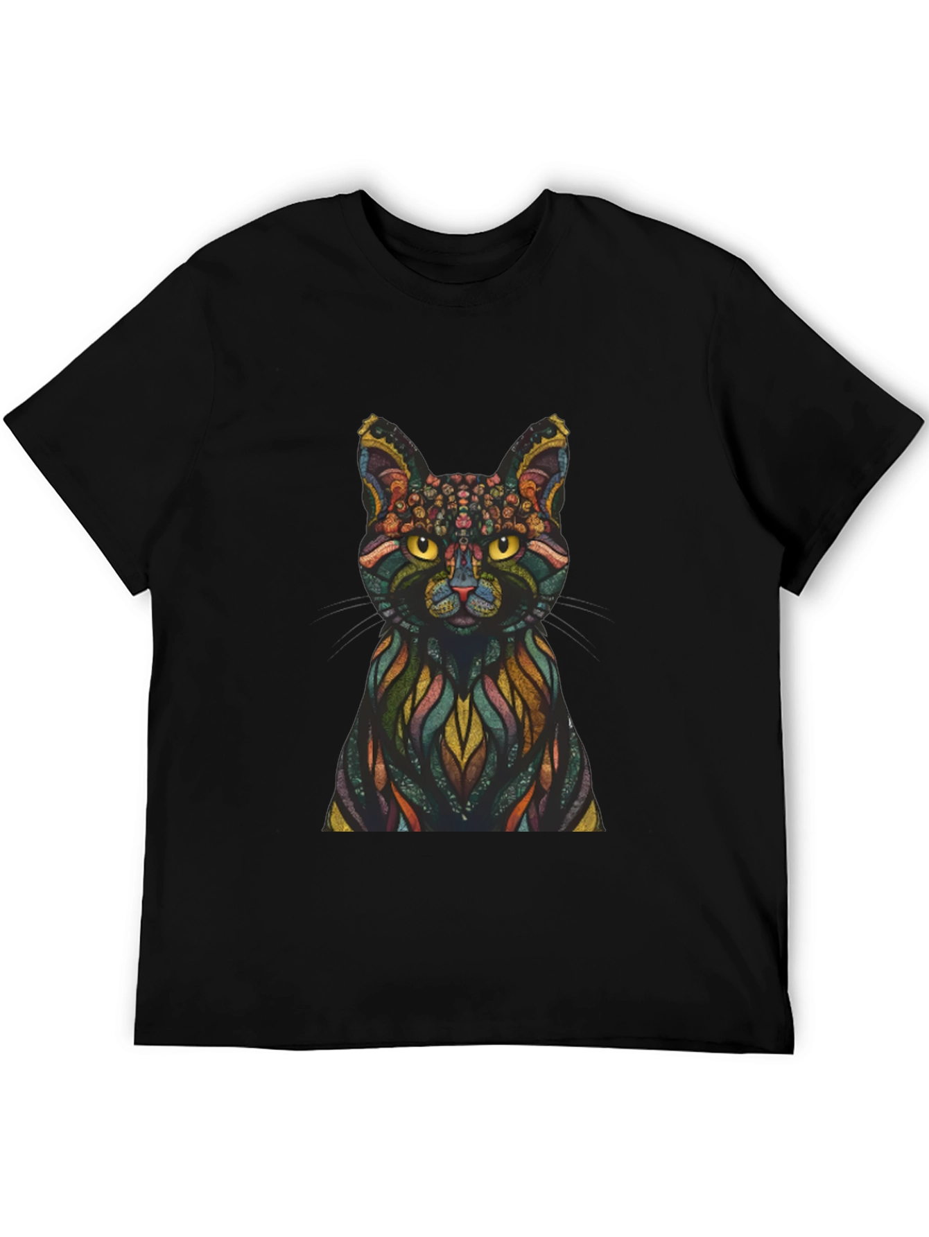 Abstract Cat Graphic Print T-Shirt