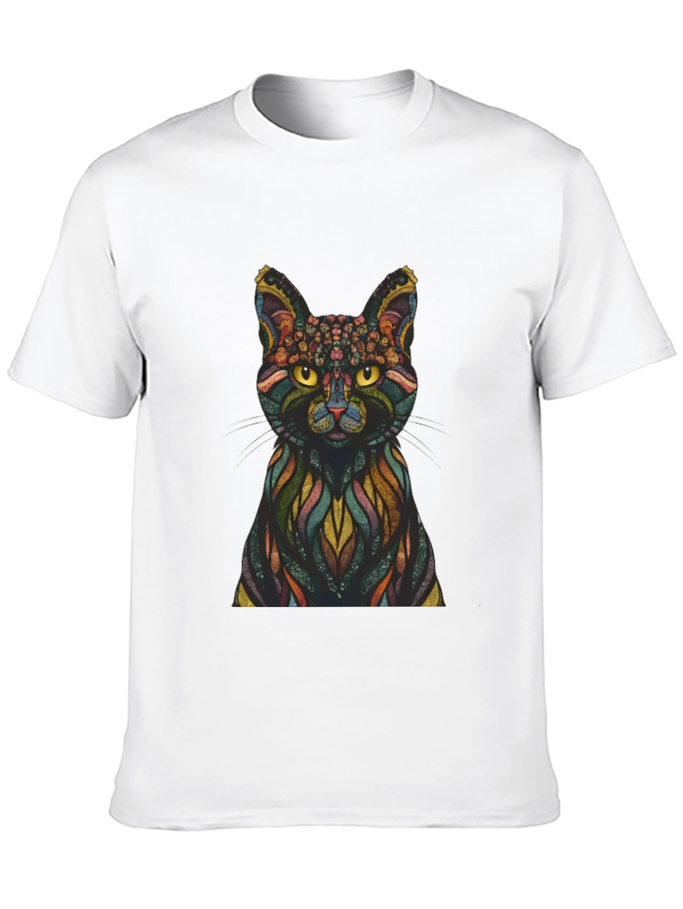 Abstract Cat Graphic Print T-Shirt