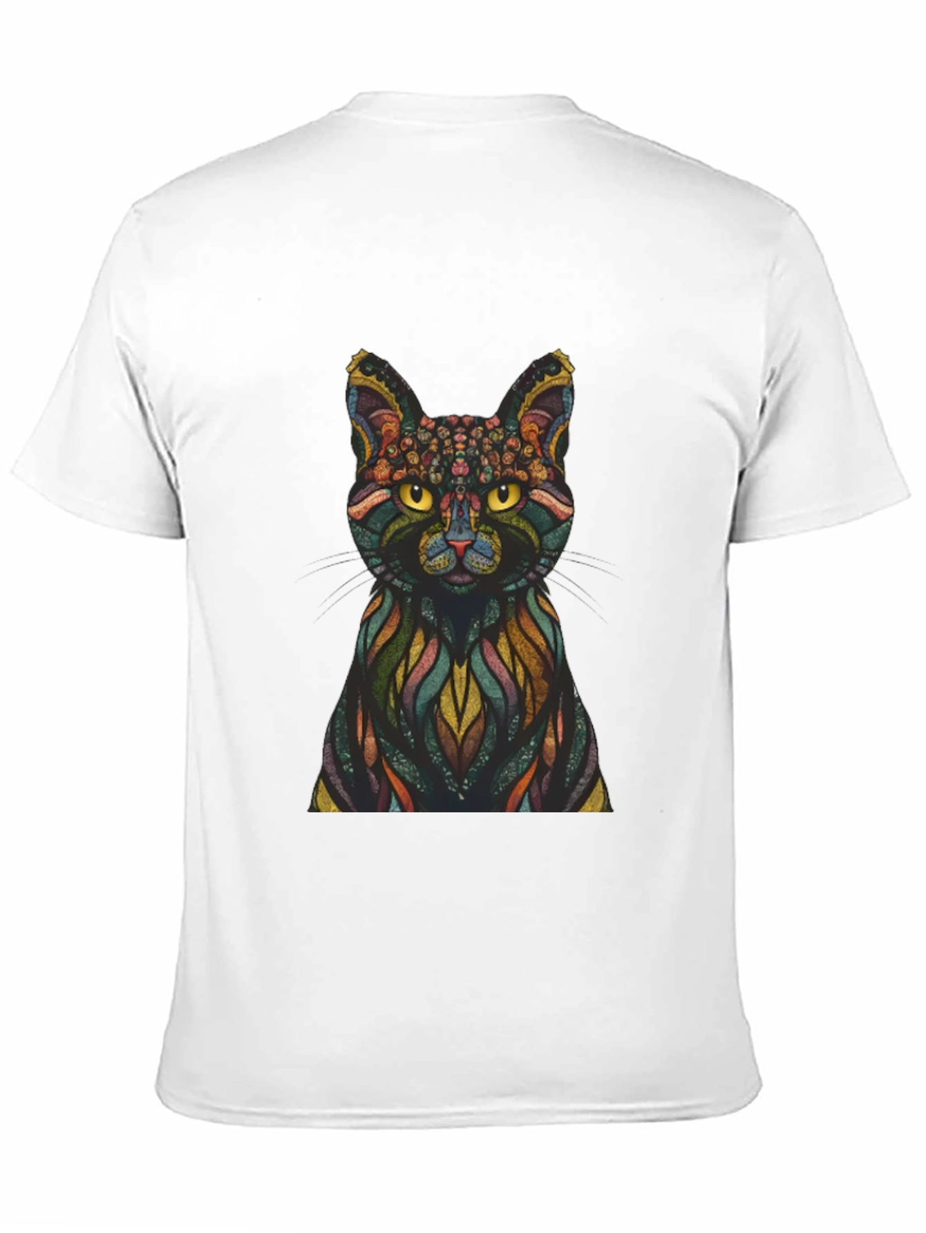 Abstract Cat Graphic Print T-Shirt