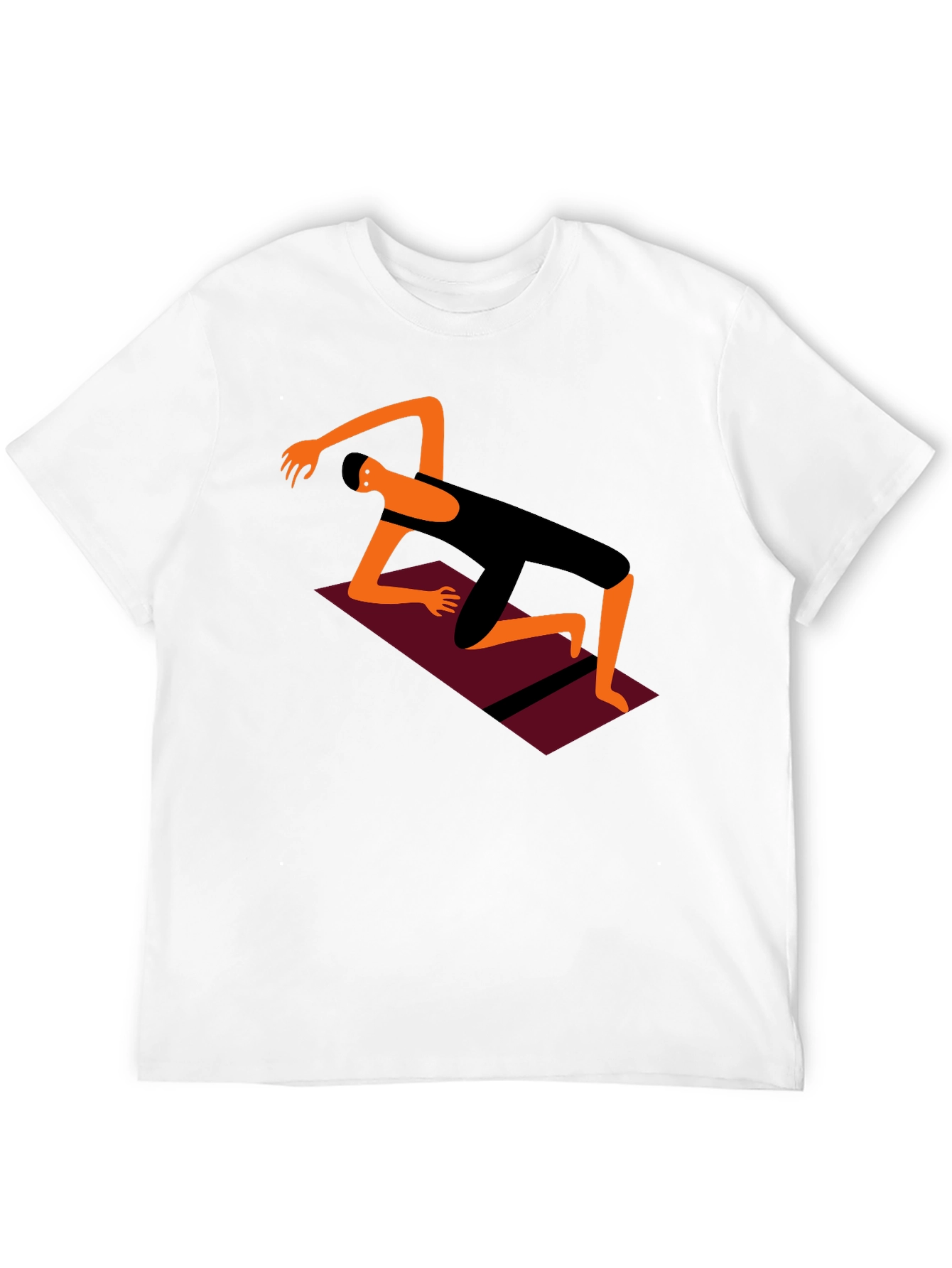 Yoga Pose Graphic Tee - Black Cotton Comfort