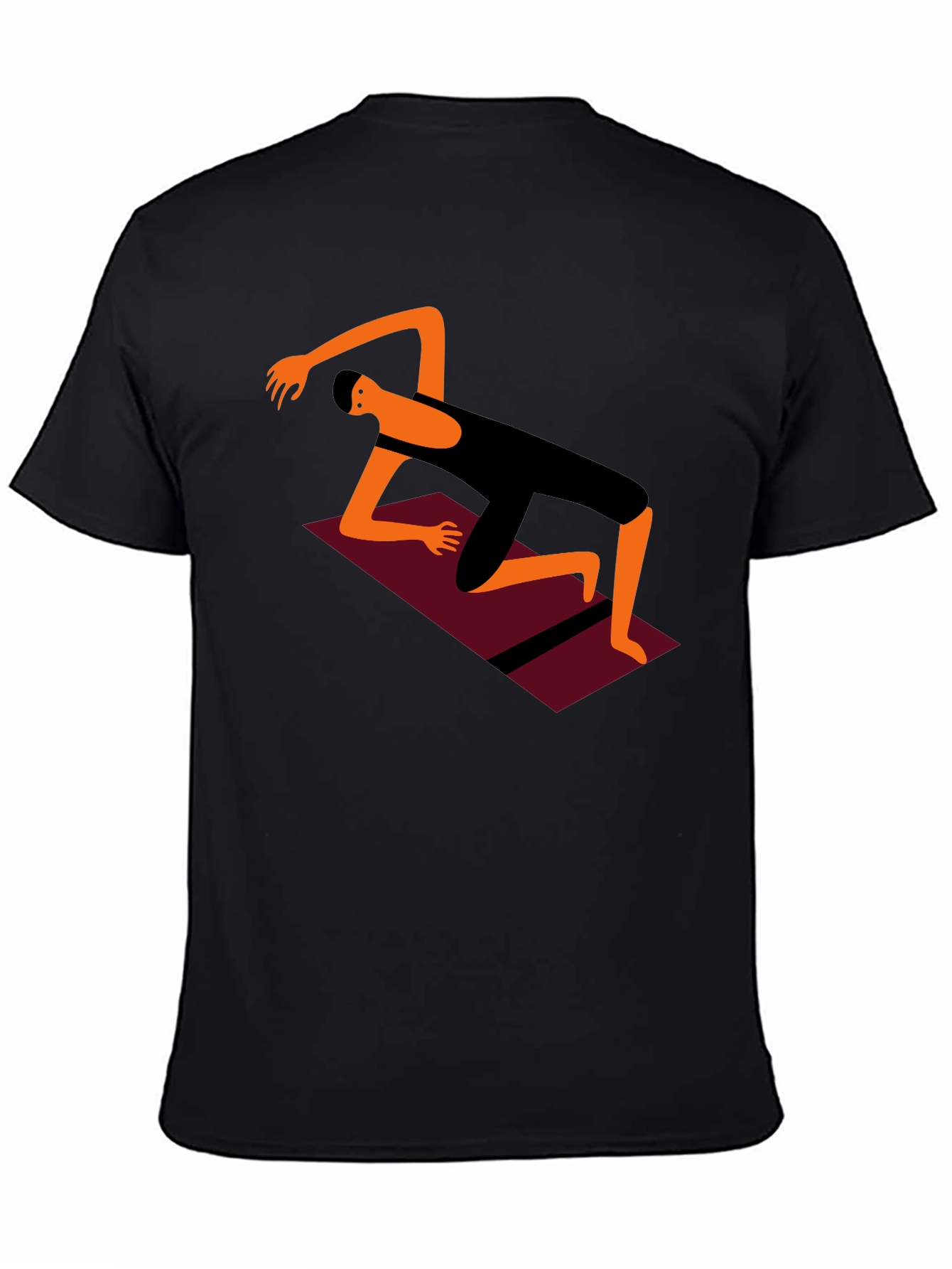 Yoga Pose Graphic Tee - Black Cotton Comfort