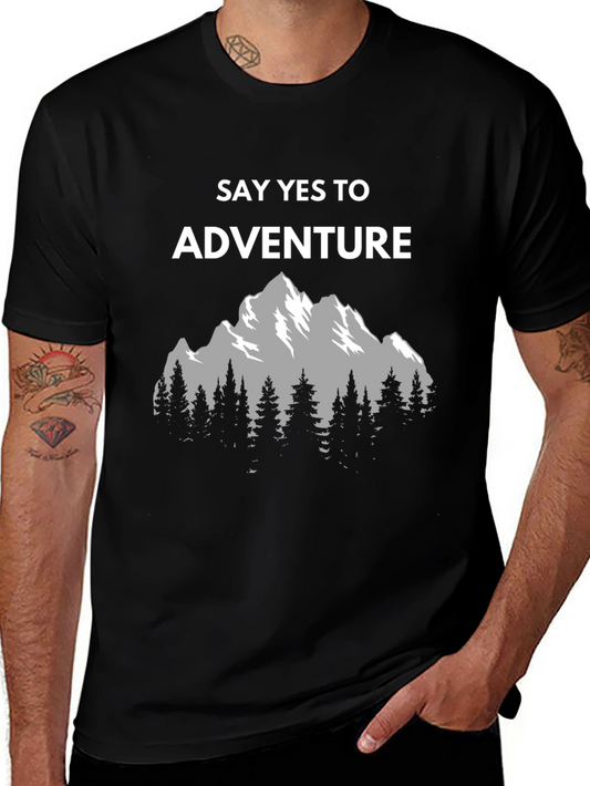 Adventure Awaits Graphic Tee - Mountain Scene
