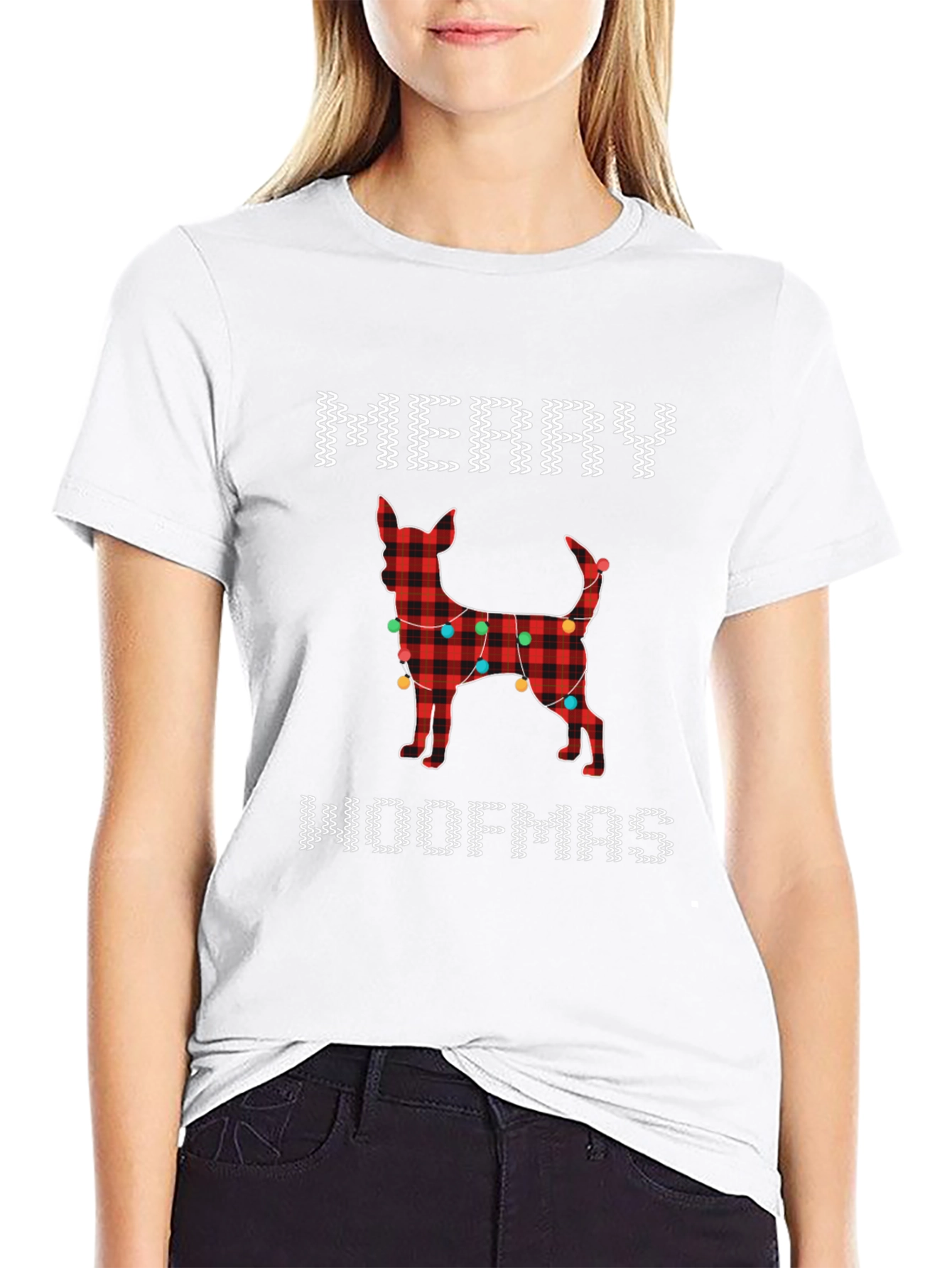Merry Woofmas T-Shirt Christmas Dog Plaid