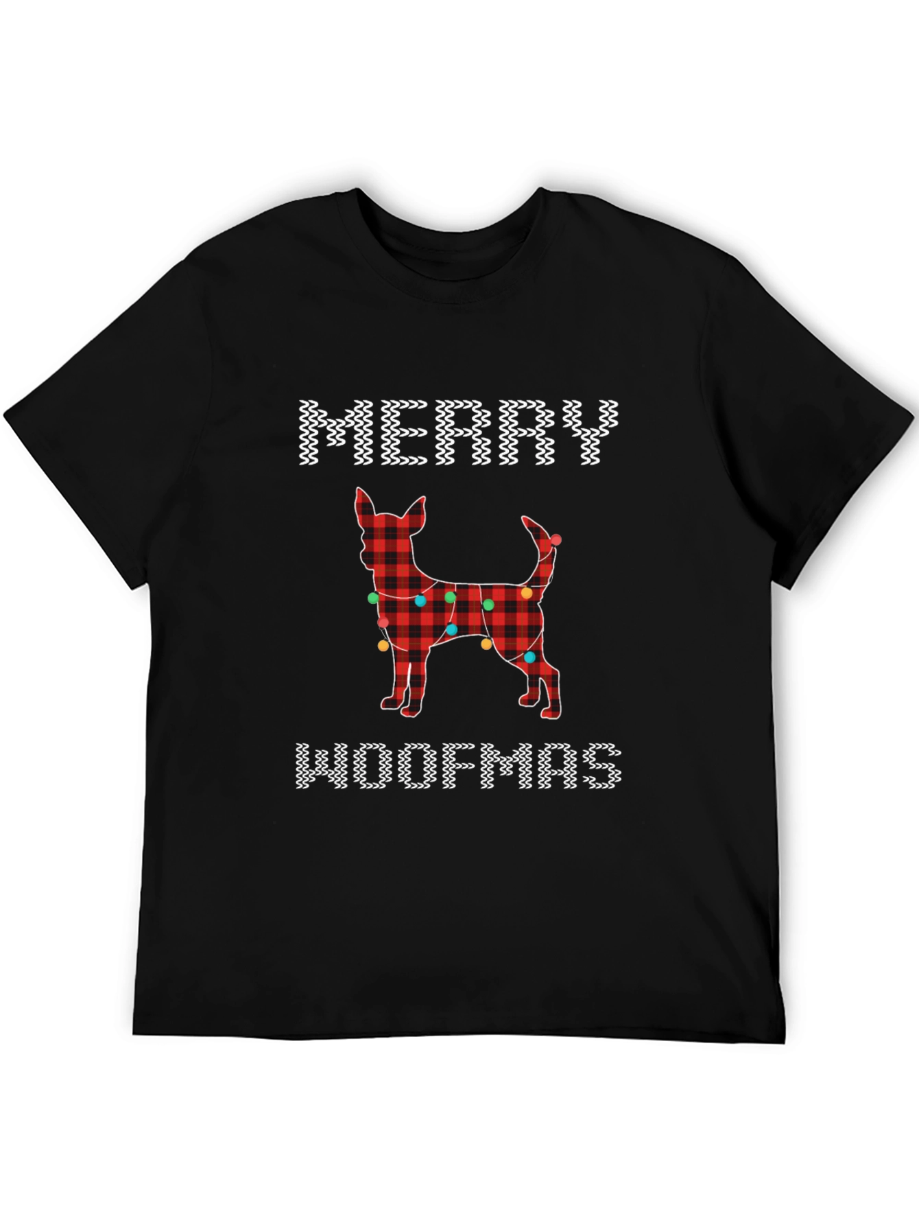 Merry Woofmas T-Shirt Christmas Dog Plaid