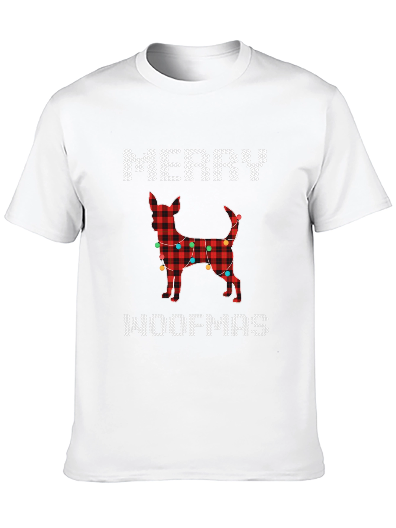 Merry Woofmas T-Shirt Christmas Dog Plaid