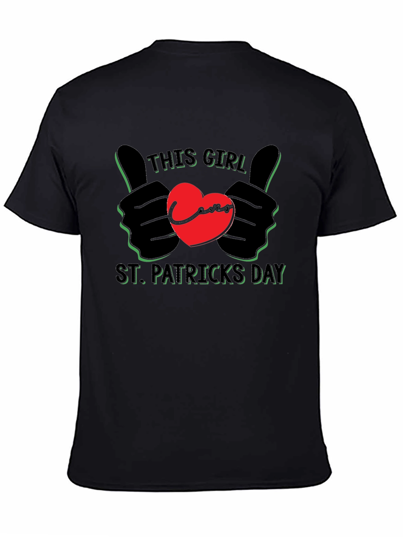 St. Patricks Day Girl T-Shirt - Black