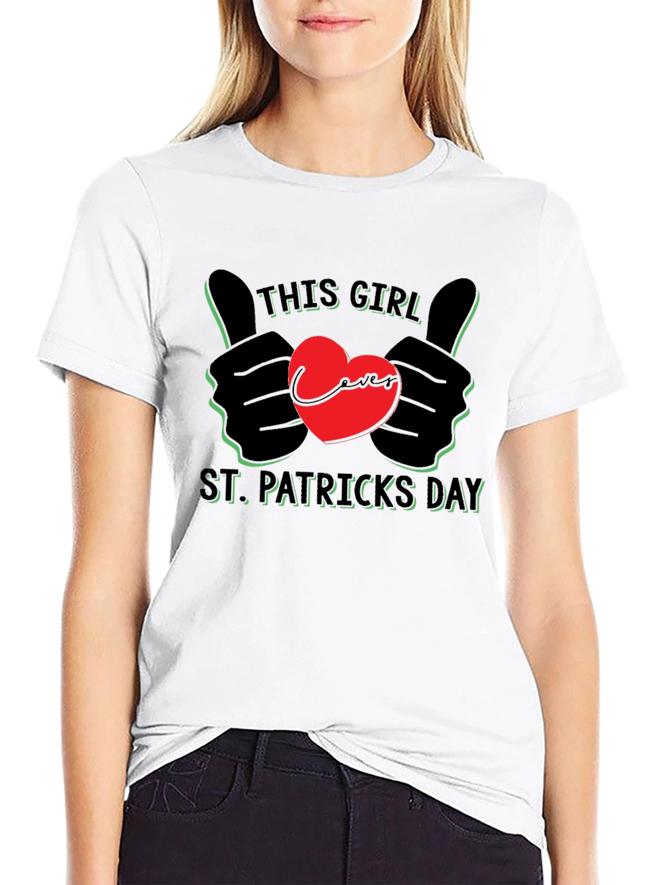 St. Patricks Day Girl T-Shirt - Black