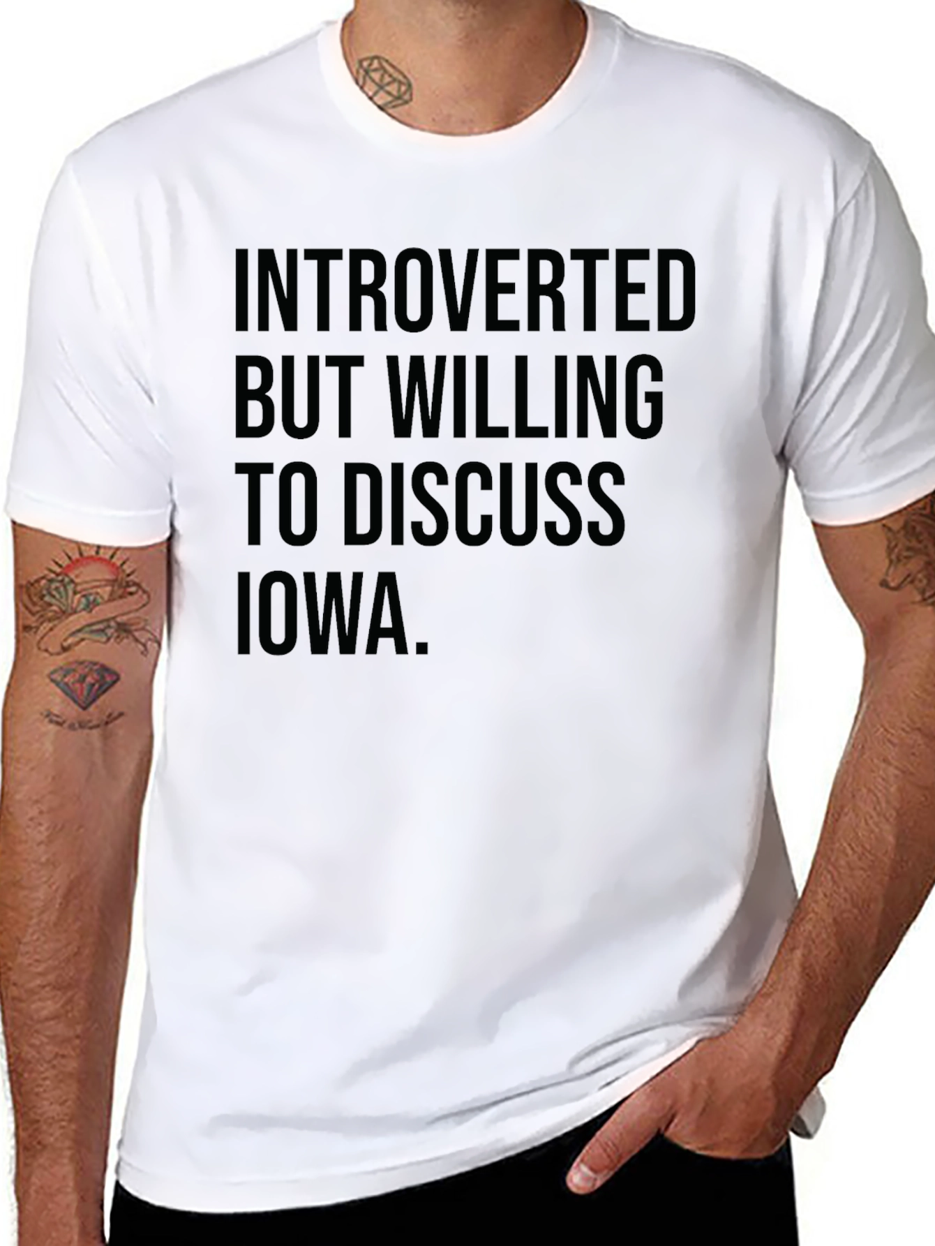 Introverted Iowa T-Shirt - Black Graphic Tee