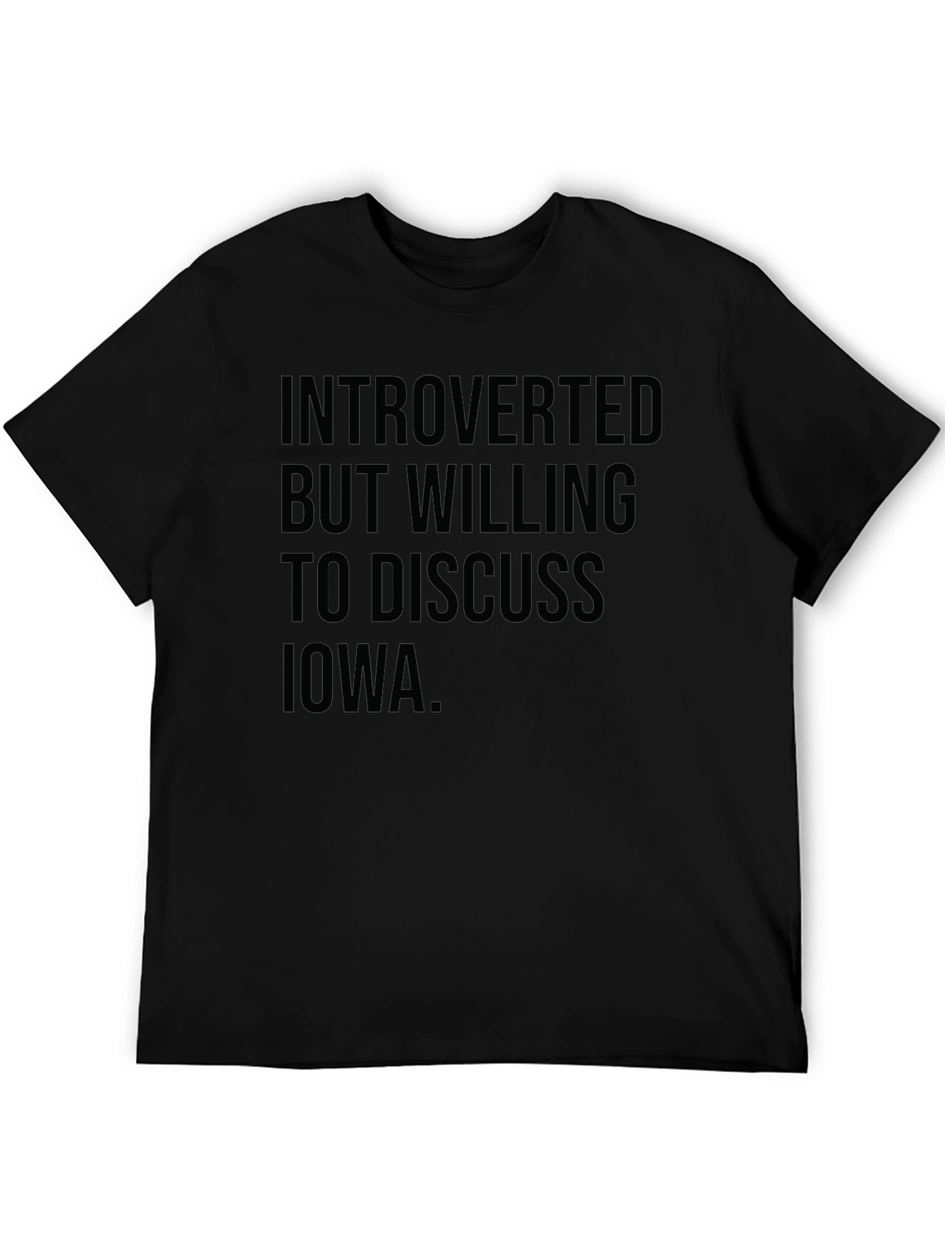 Introverted Iowa T-Shirt - Black Graphic Tee