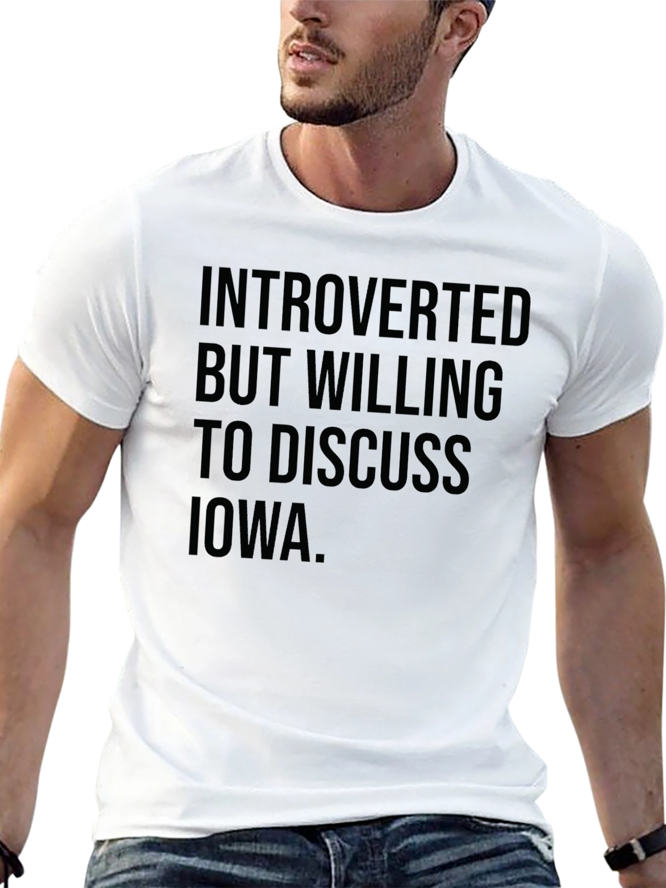 Introverted Iowa T-Shirt - Black Graphic Tee
