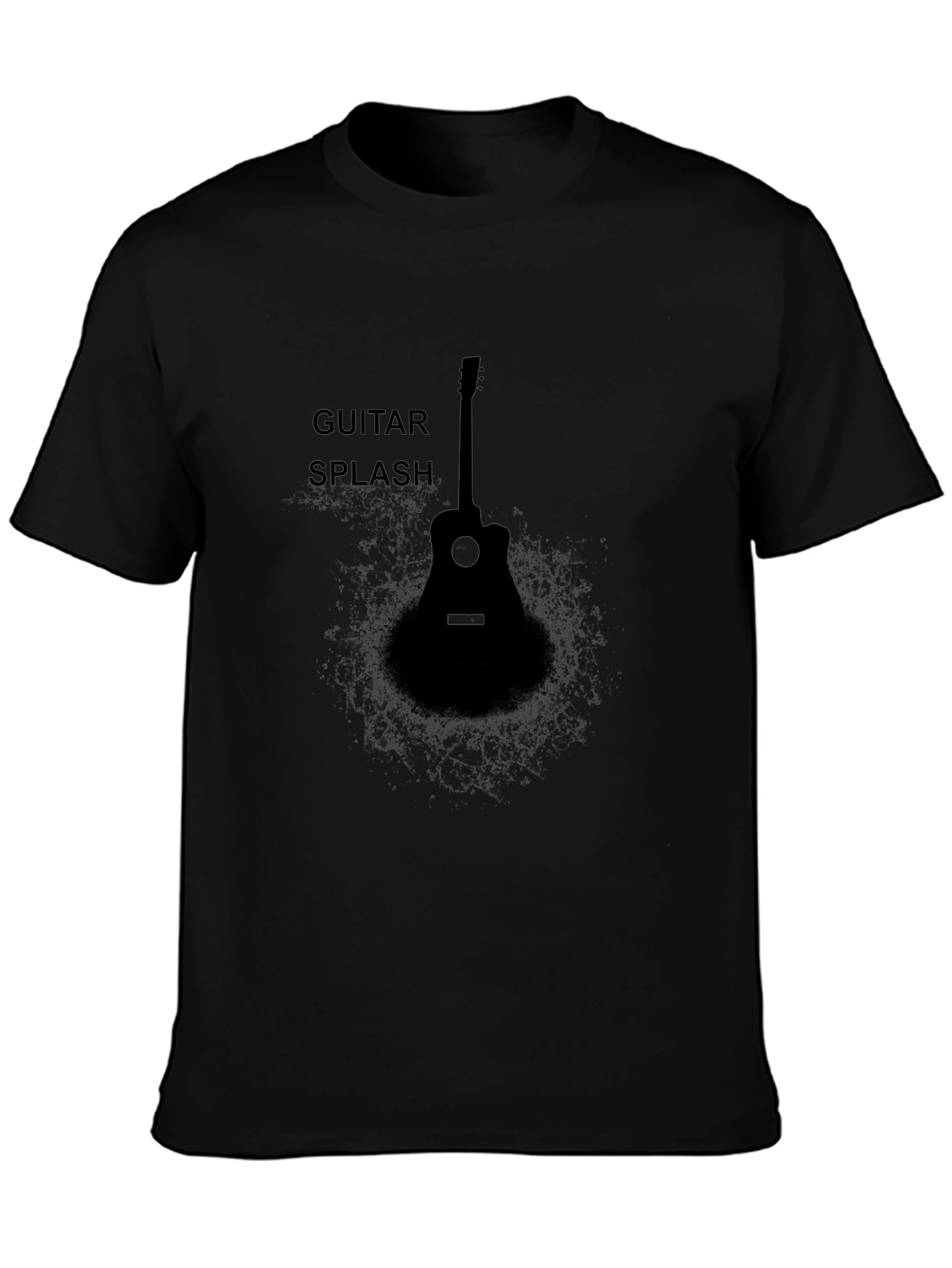 Guitar Splash Graphic T-Shirt - Black