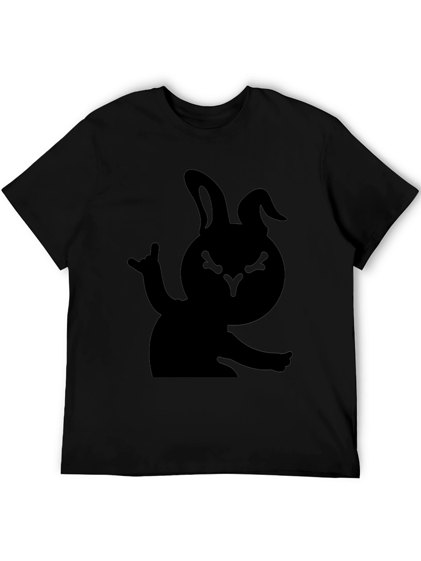 Rock On Bunny T-Shirt - Black Graphic Tee