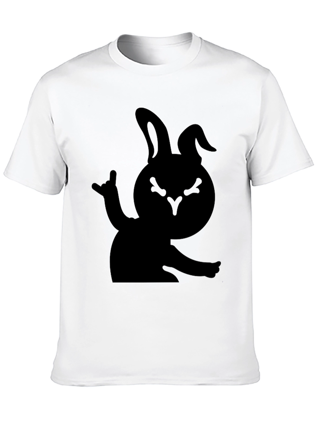Rock On Bunny T-Shirt - Black Graphic Tee