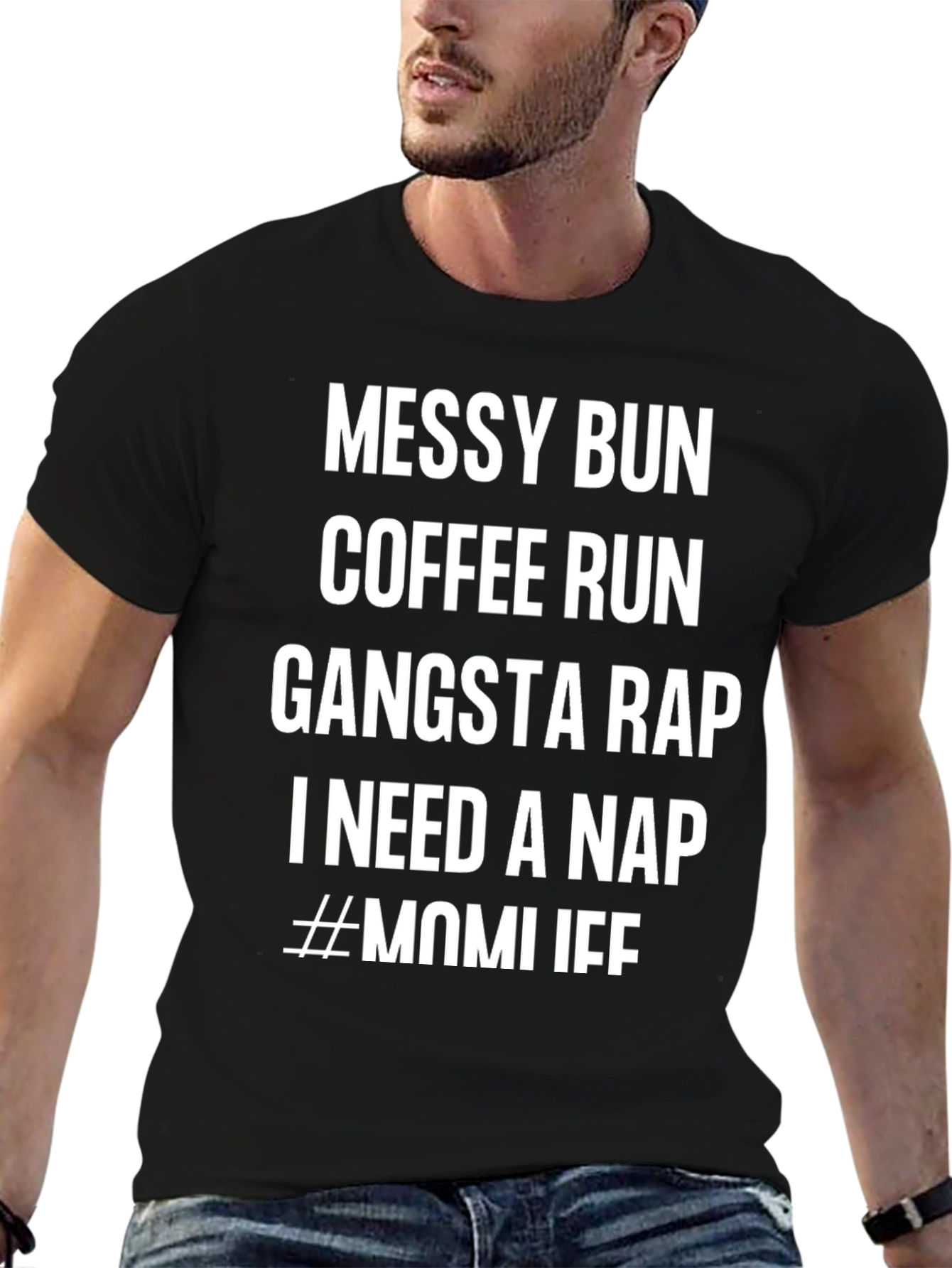 Messy Bun Coffee Gangsta T-Shirt - Mom Life Tee