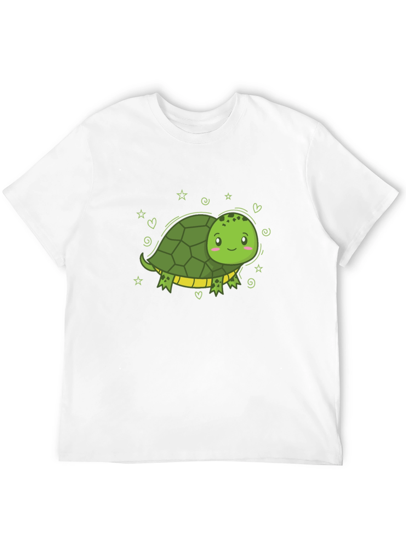 Cute Cartoon Turtle Black T-Shirt
