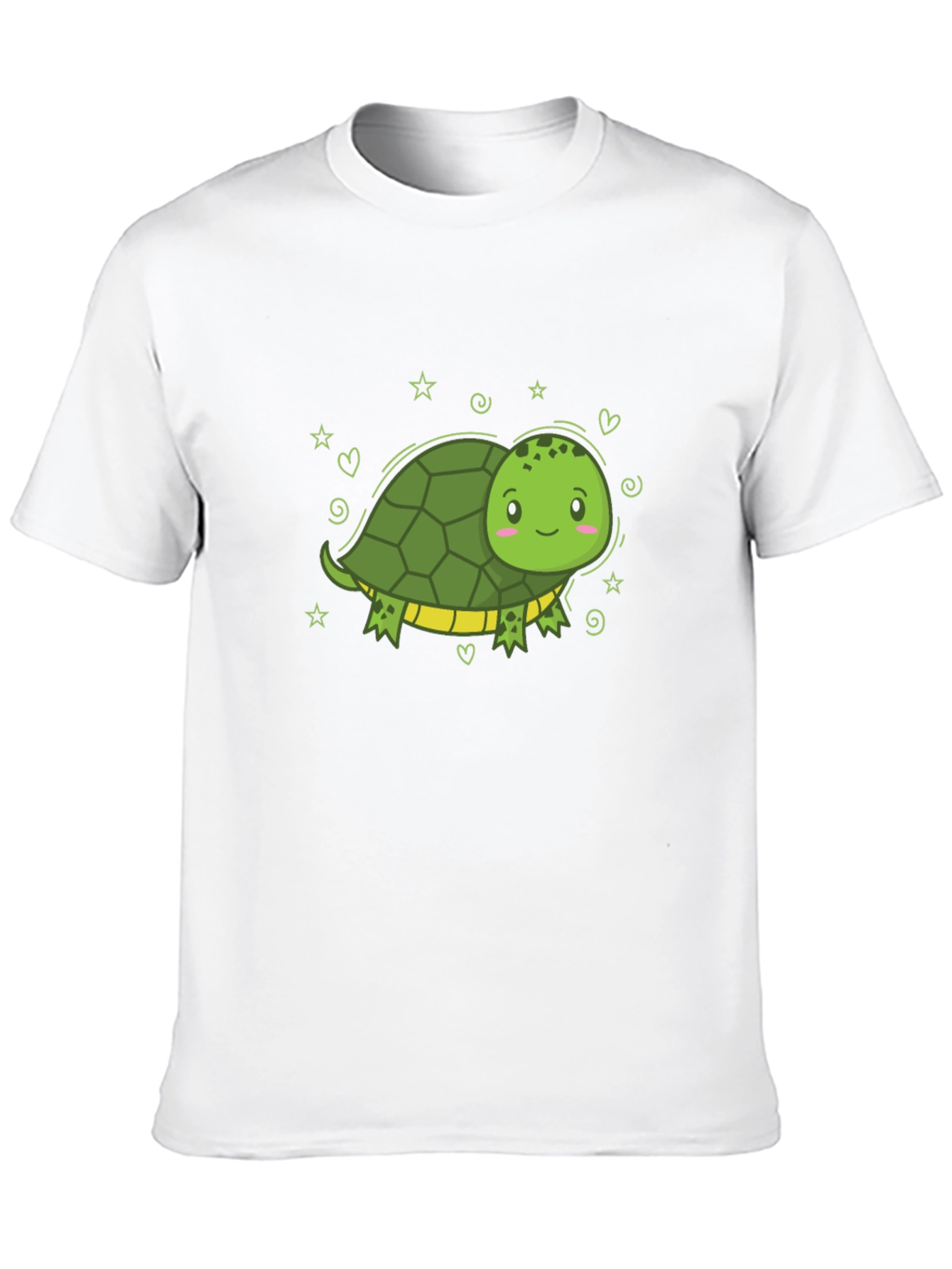 Cute Cartoon Turtle Black T-Shirt