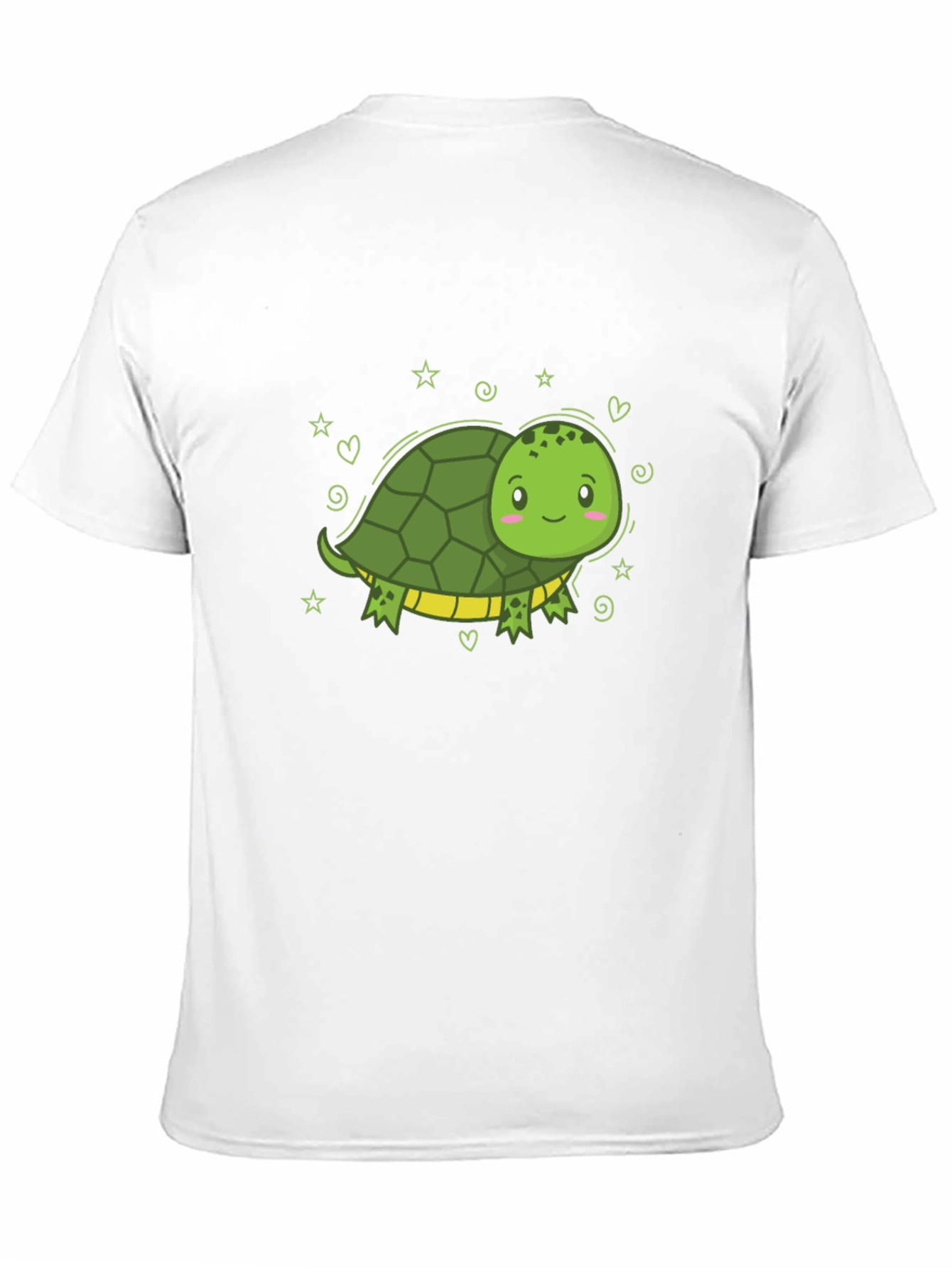 Cute Cartoon Turtle Black T-Shirt