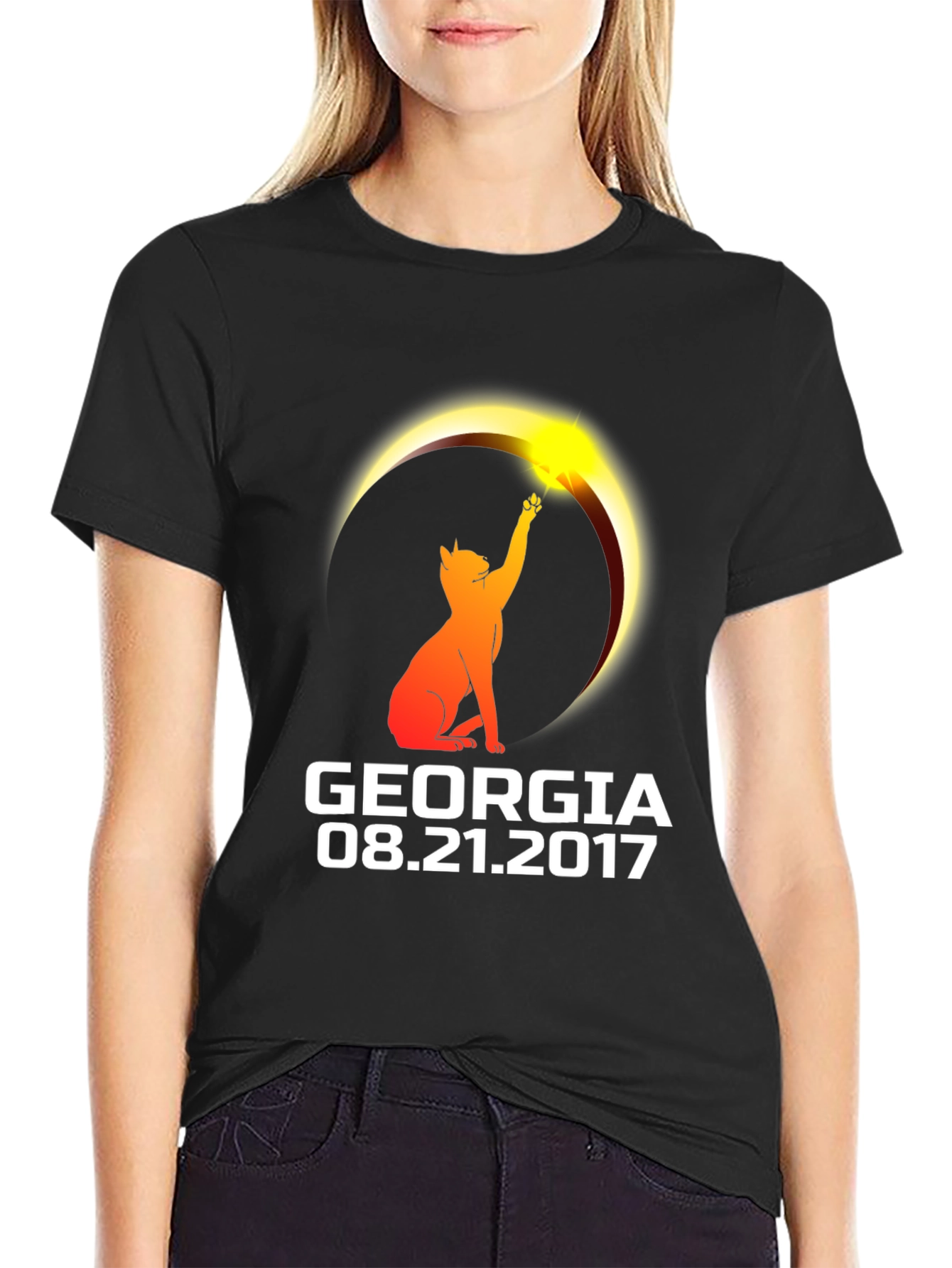 Georgia Eclipse Cat Graphic T-Shirt