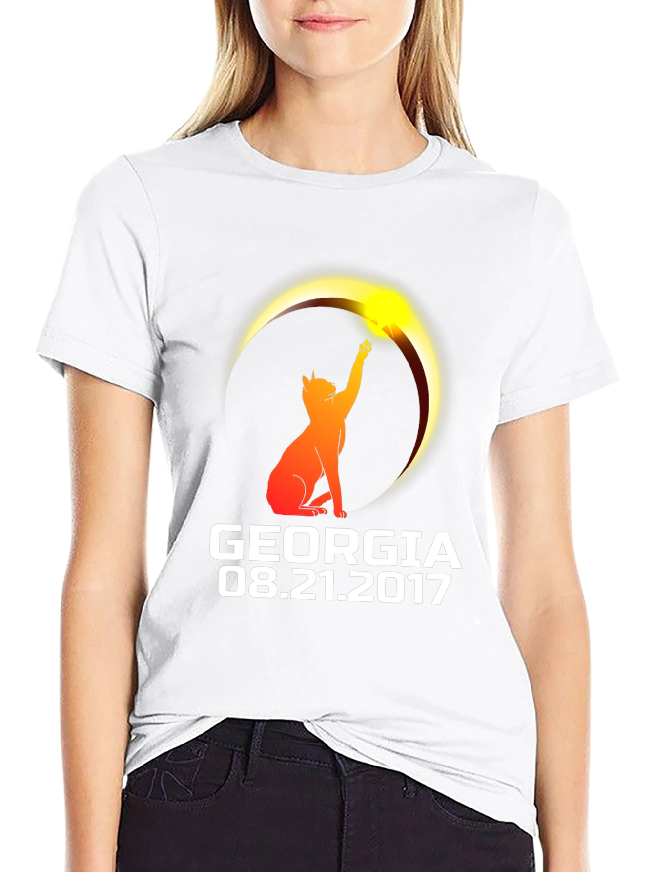 Georgia Eclipse Cat Graphic T-Shirt