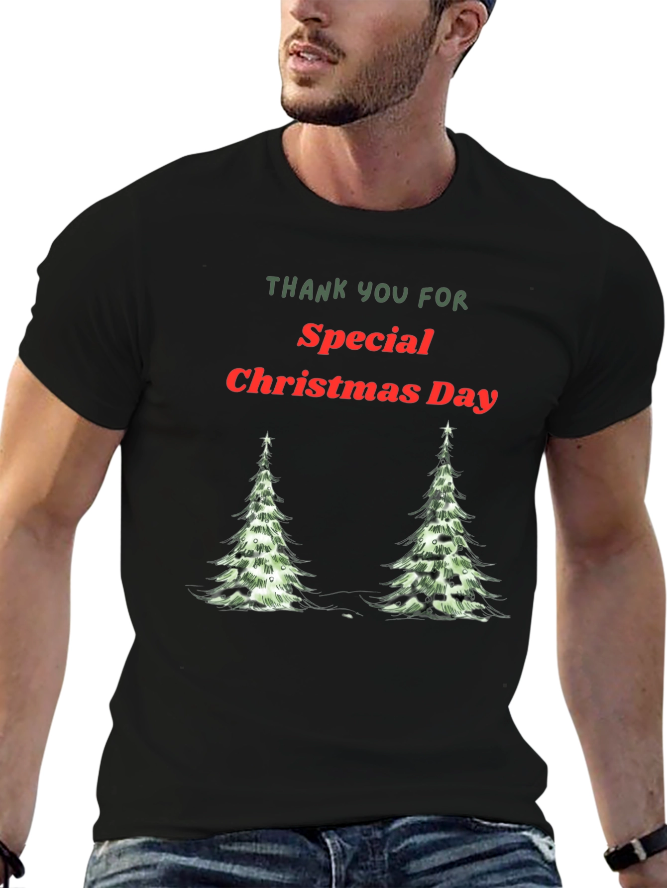 Christmas Special Day Black T-Shirt for Men