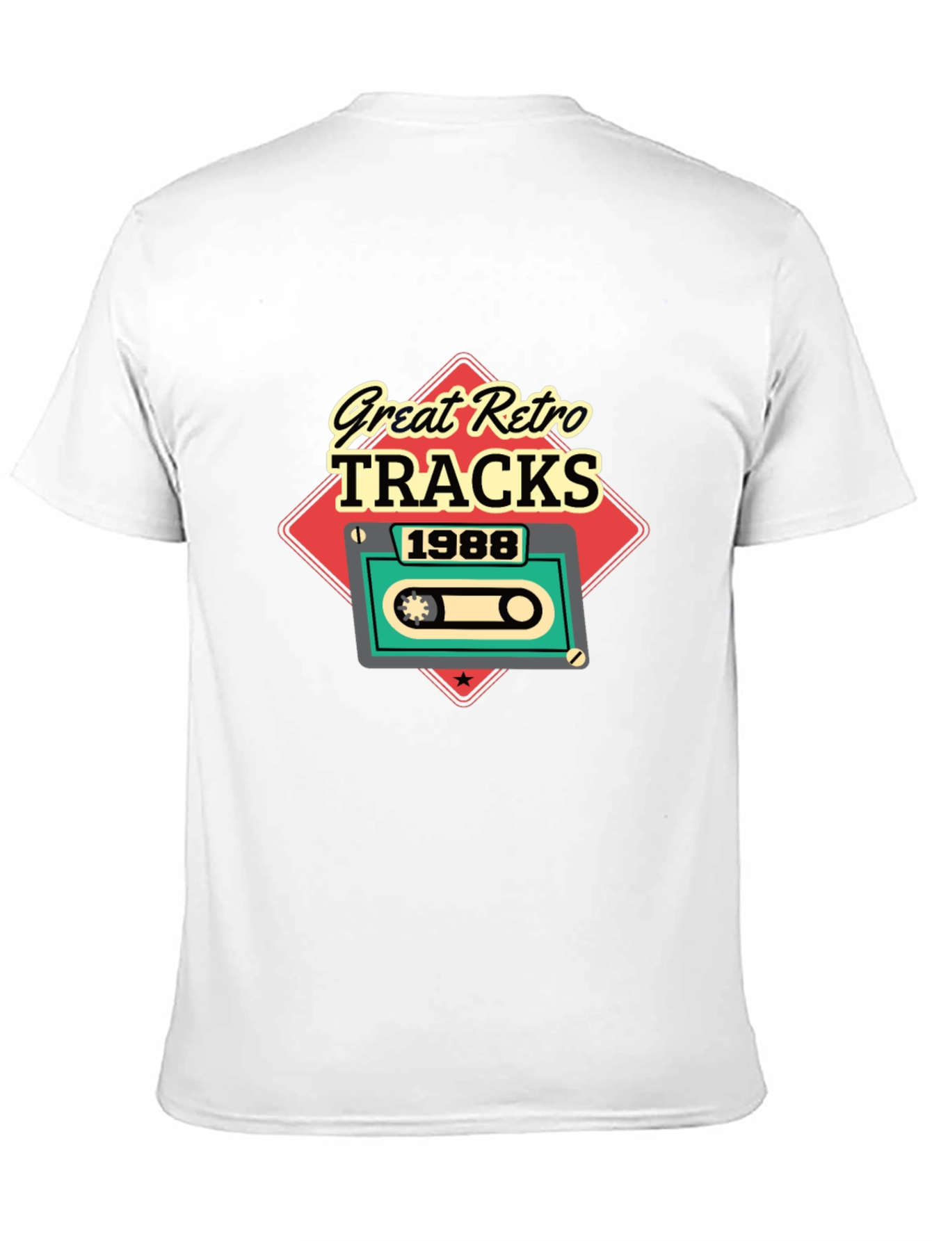 Retro Tracks 1988 Black Graphic T-Shirt