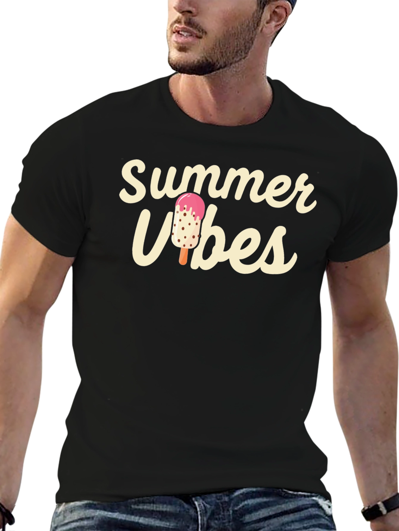 Summer Vibes Black T-Shirt