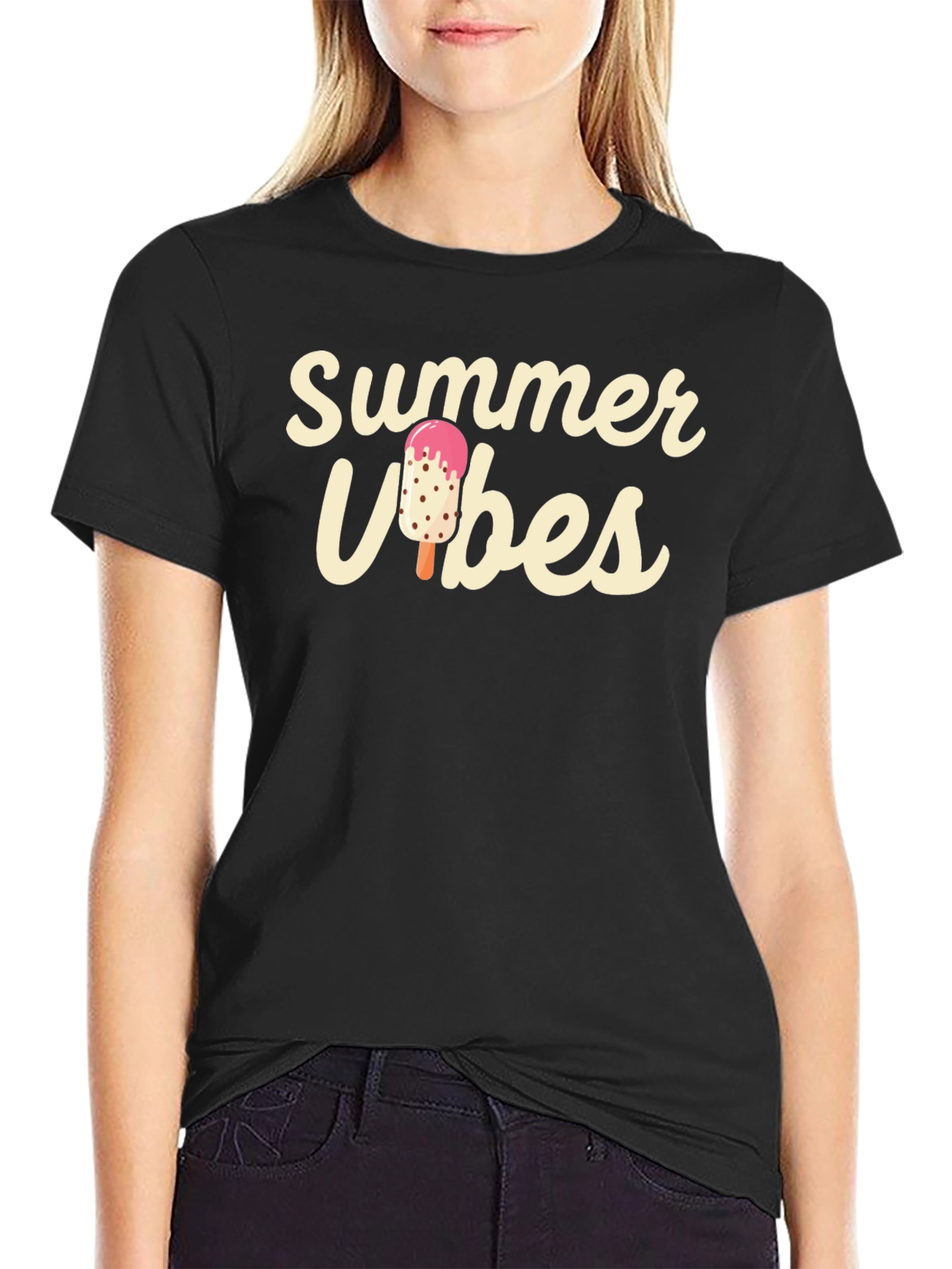 Summer Vibes Black T-Shirt