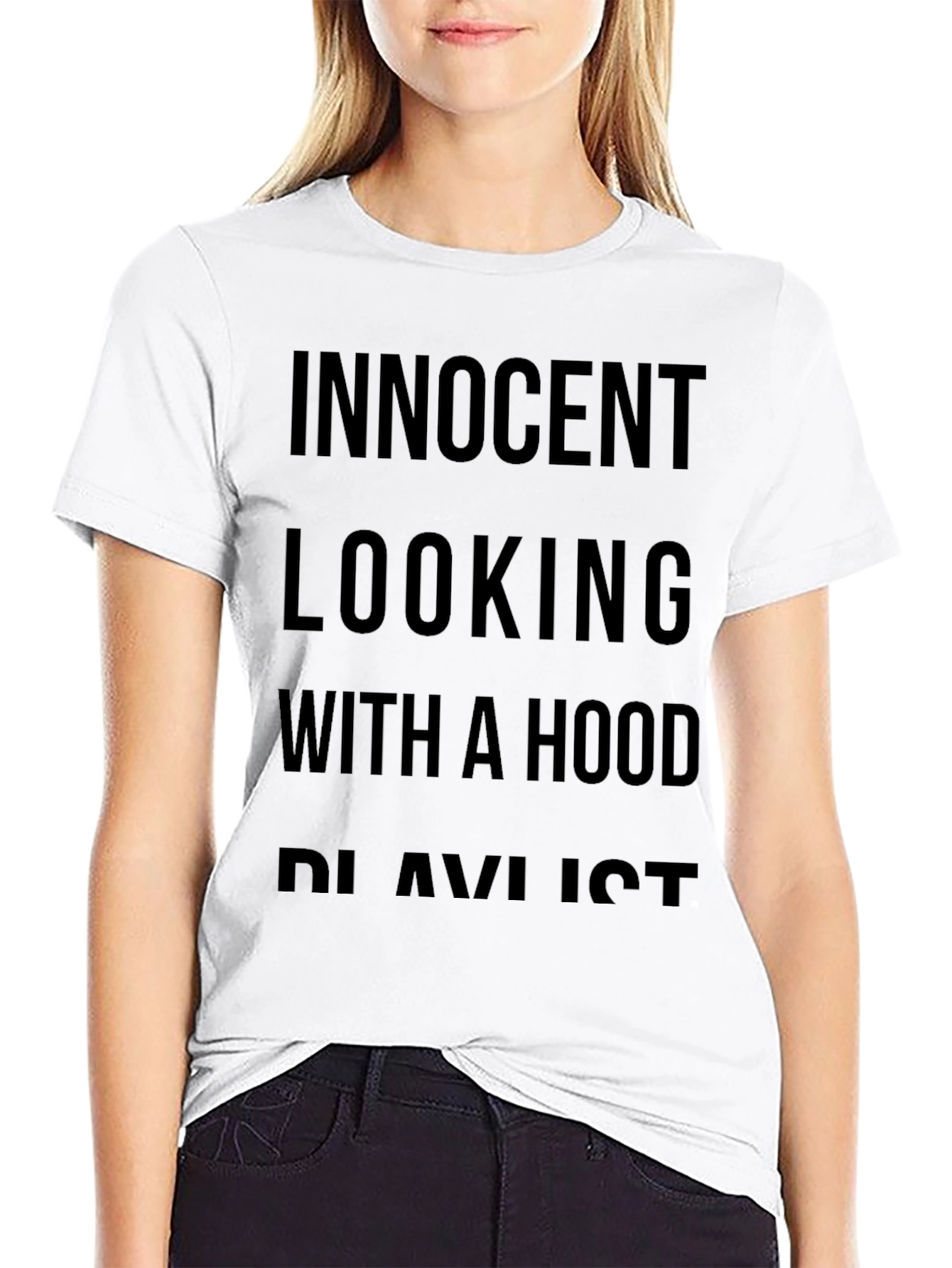 Innocent Looking Hood Playlist Black Tee