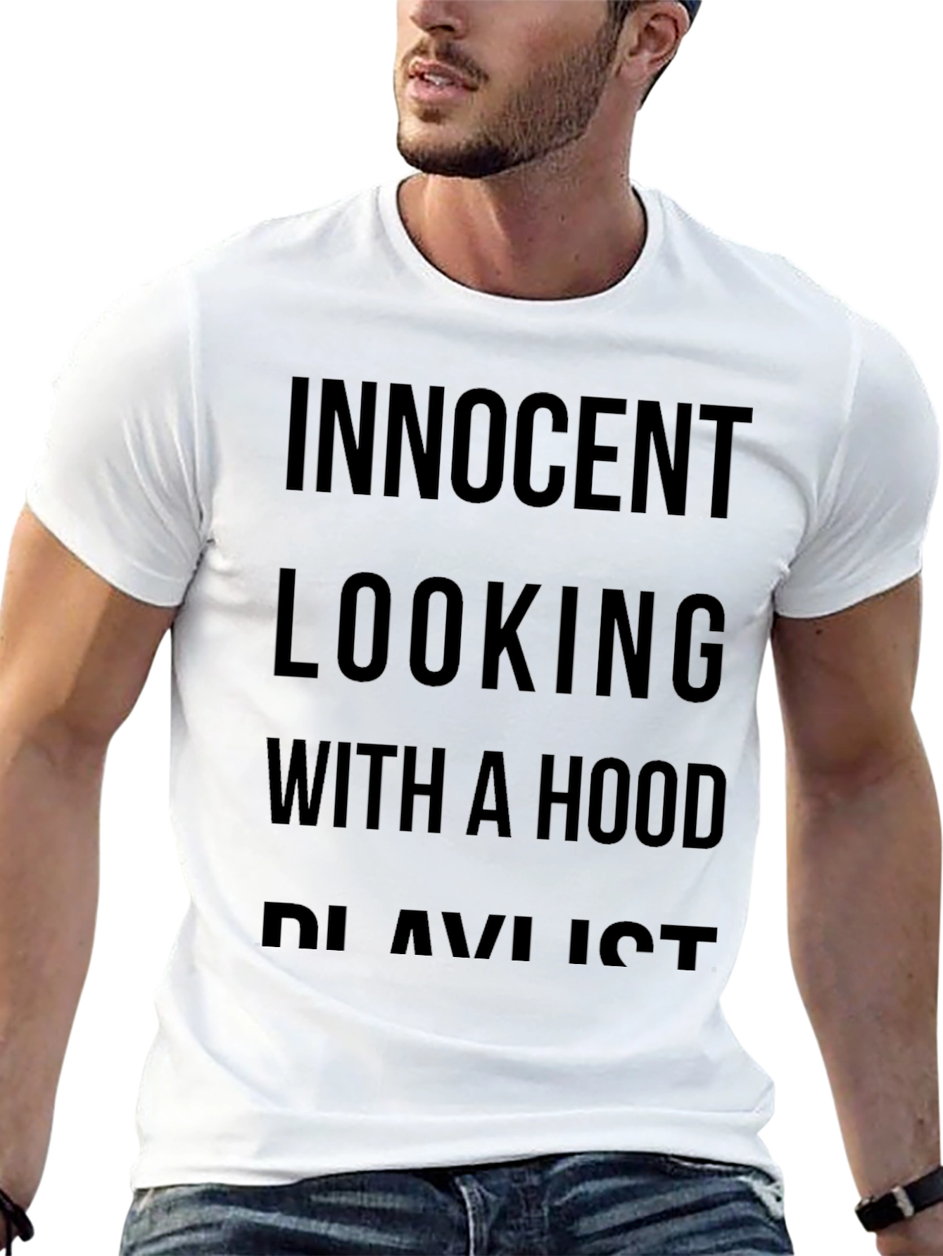 Innocent Looking Hood Playlist Black Tee