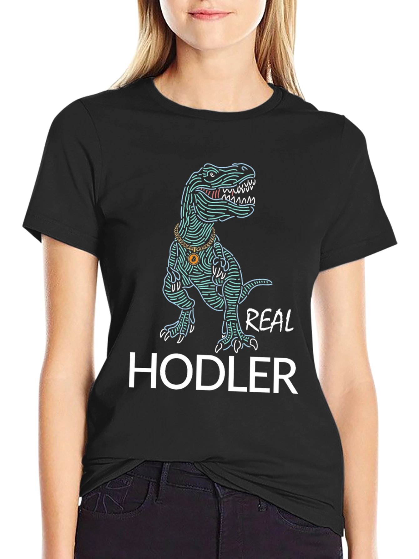 Real Hodler T-Shirt - Crypto Dinosaur Tee