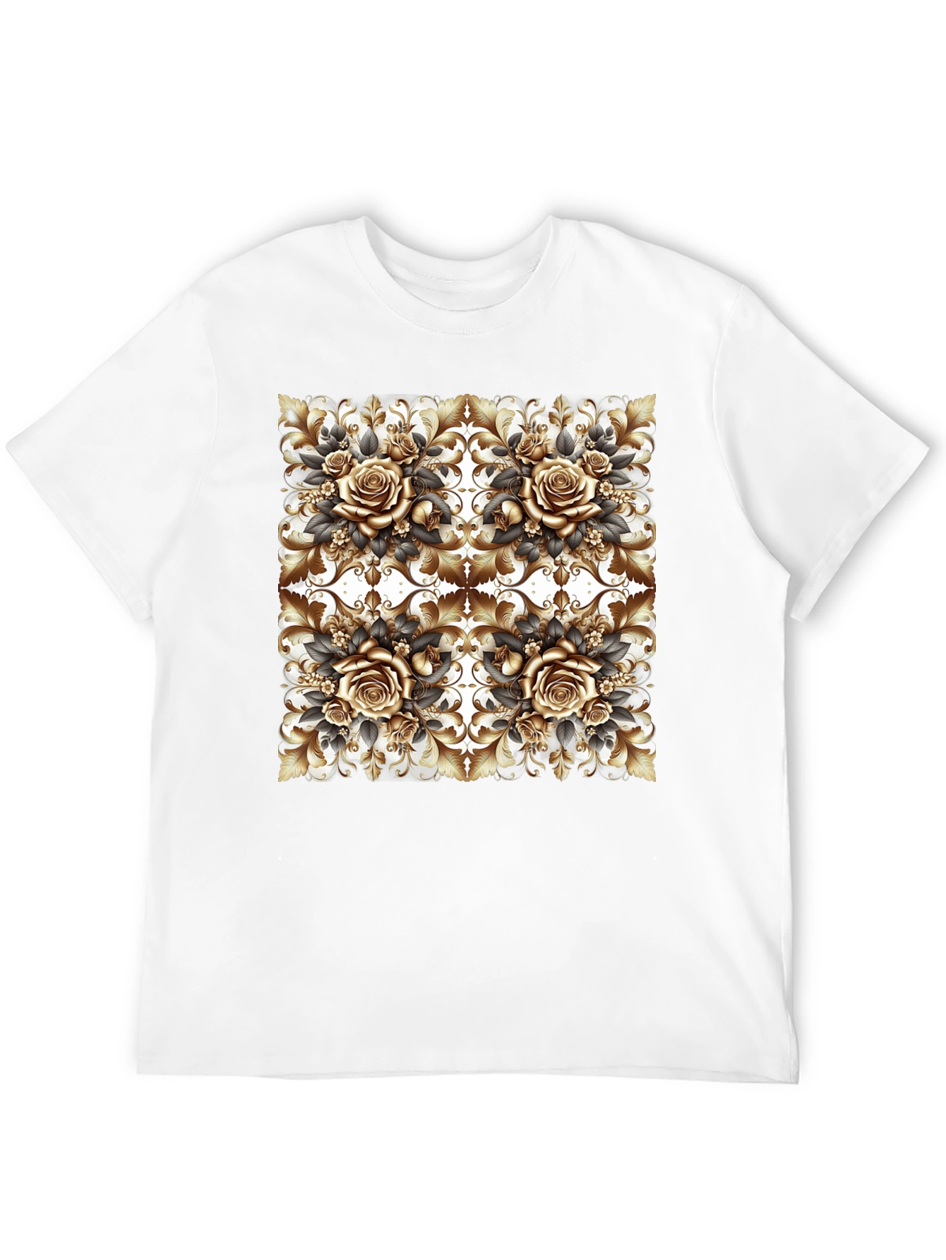 Floral Rose Patterned T-Shirt
