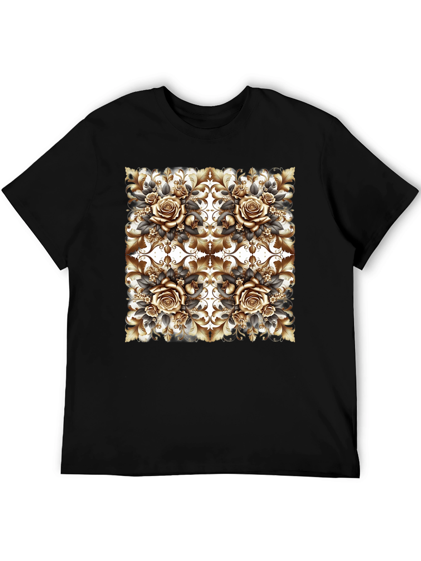 Floral Rose Patterned T-Shirt