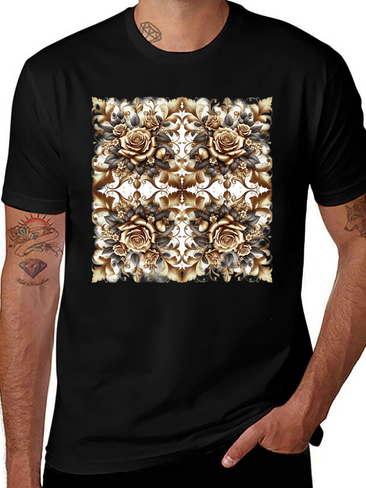 Floral Rose Patterned T-Shirt