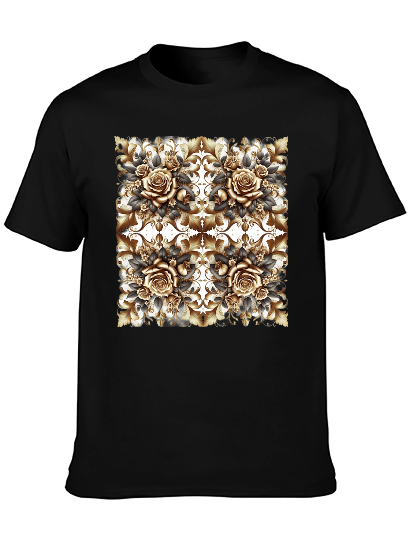 Floral Rose Patterned T-Shirt
