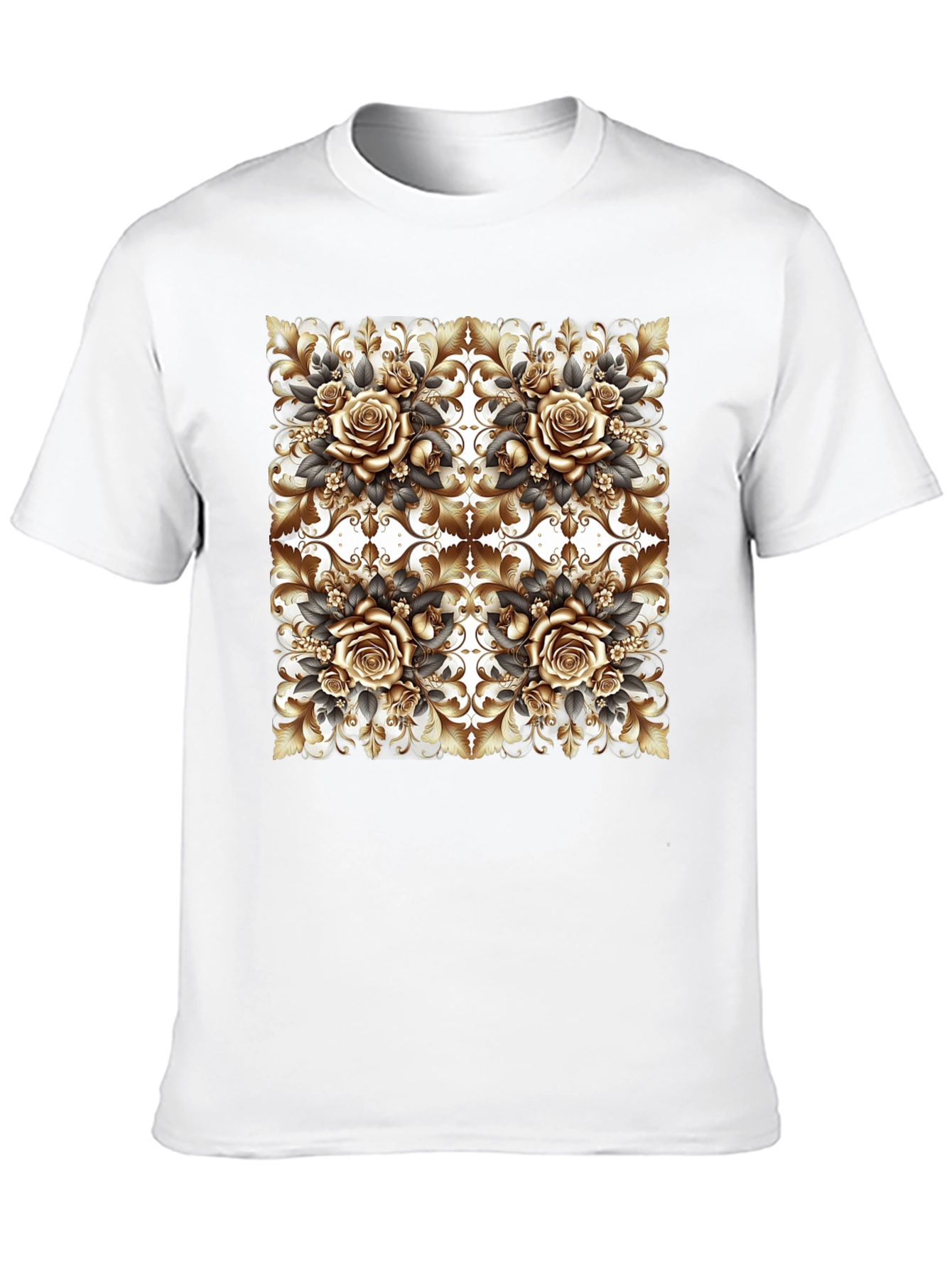 Floral Rose Patterned T-Shirt