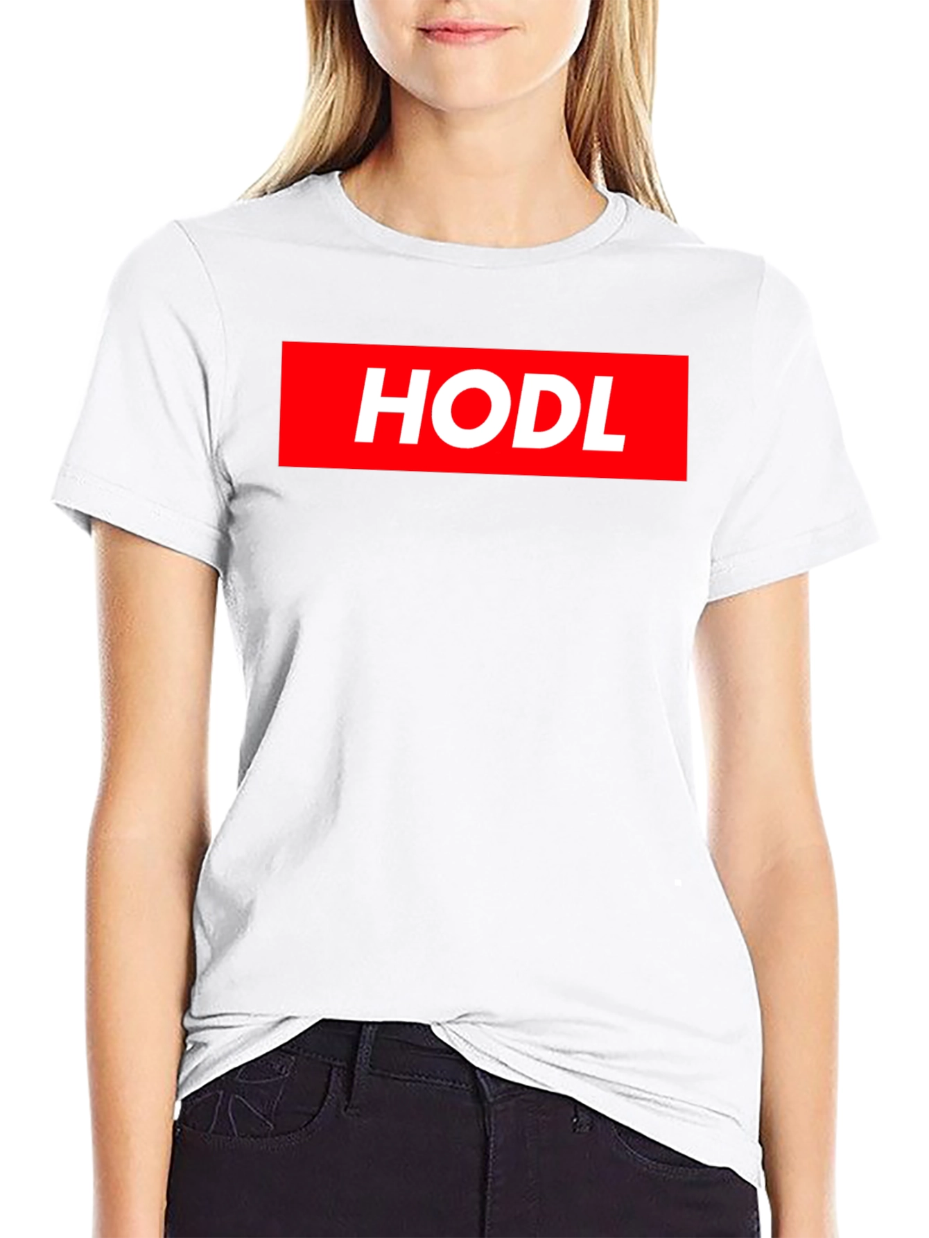 HODL Crypto T-Shirt - Red Box Logo Design