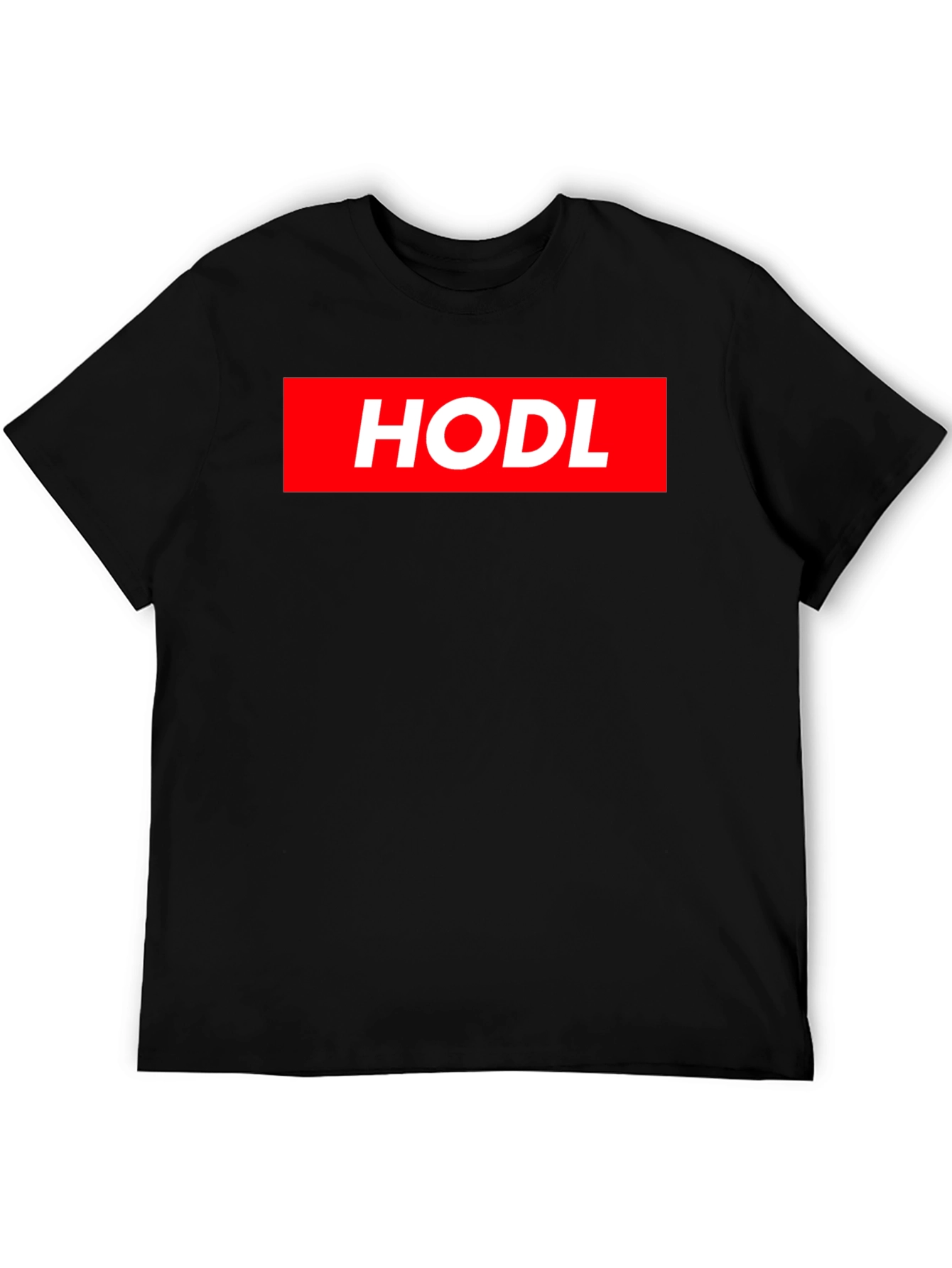 HODL Crypto T-Shirt - Red Box Logo Design