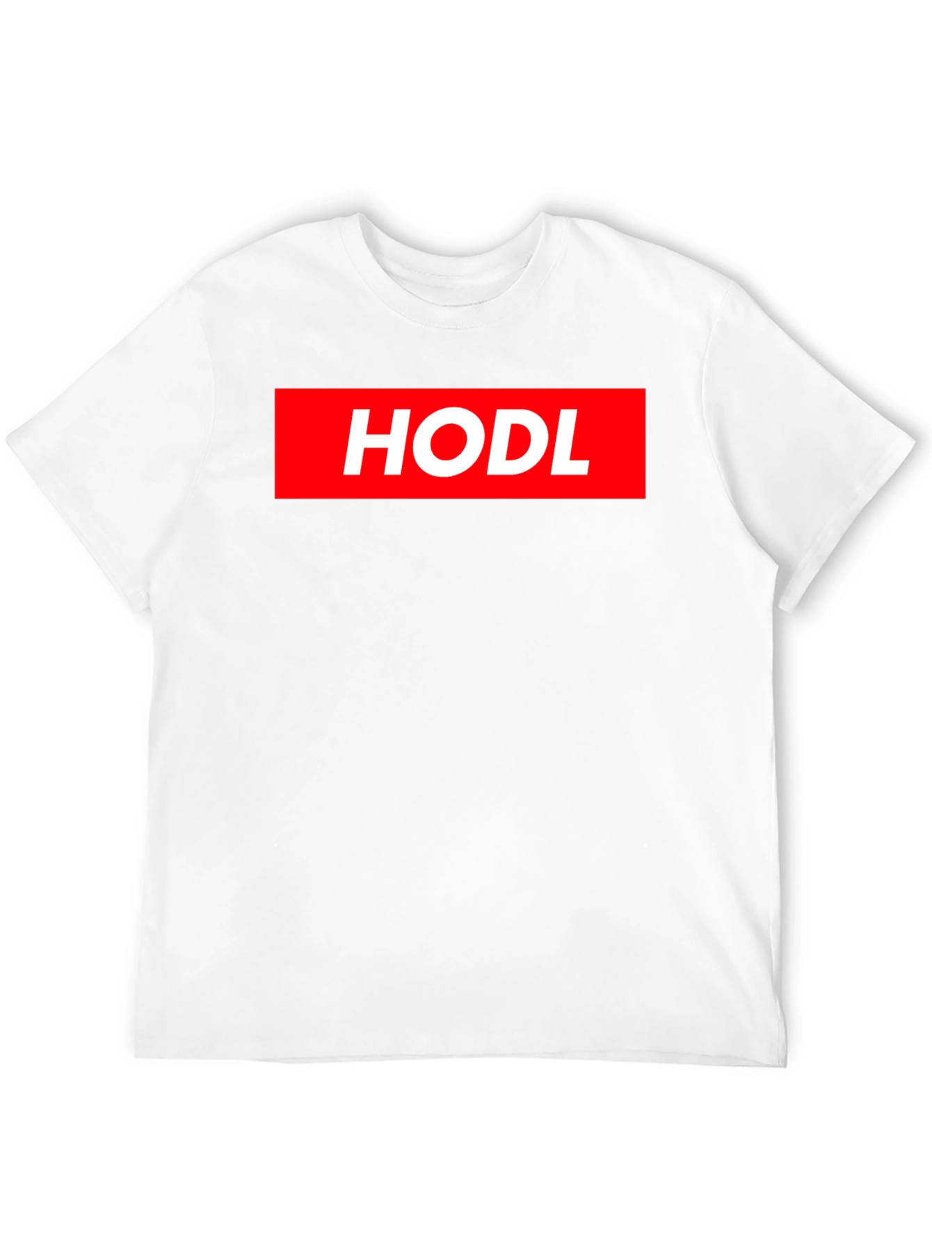 HODL Crypto T-Shirt - Red Box Logo Design