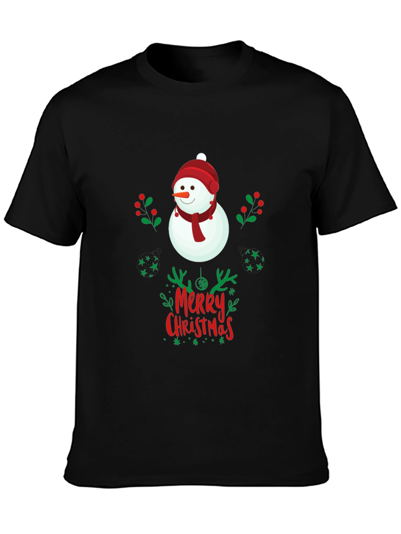 Merry Christmas Snowman Graphic Tee