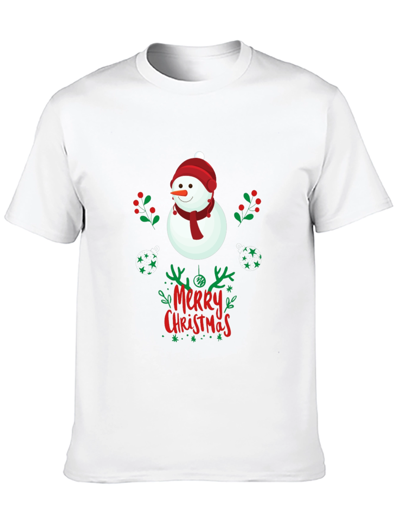 Merry Christmas Snowman Graphic Tee