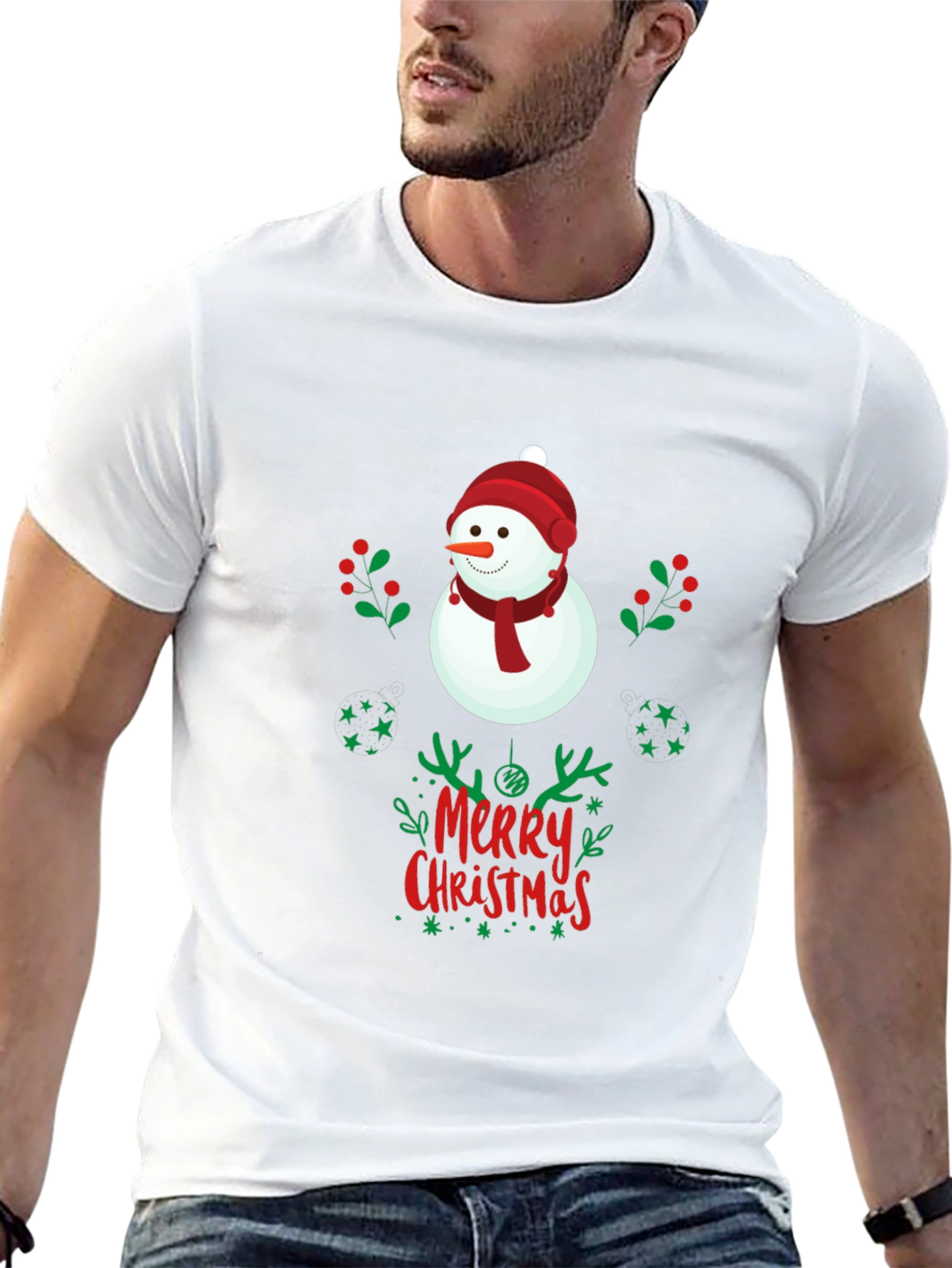 Merry Christmas Snowman Graphic Tee