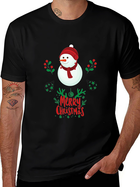Merry Christmas Snowman Graphic Tee