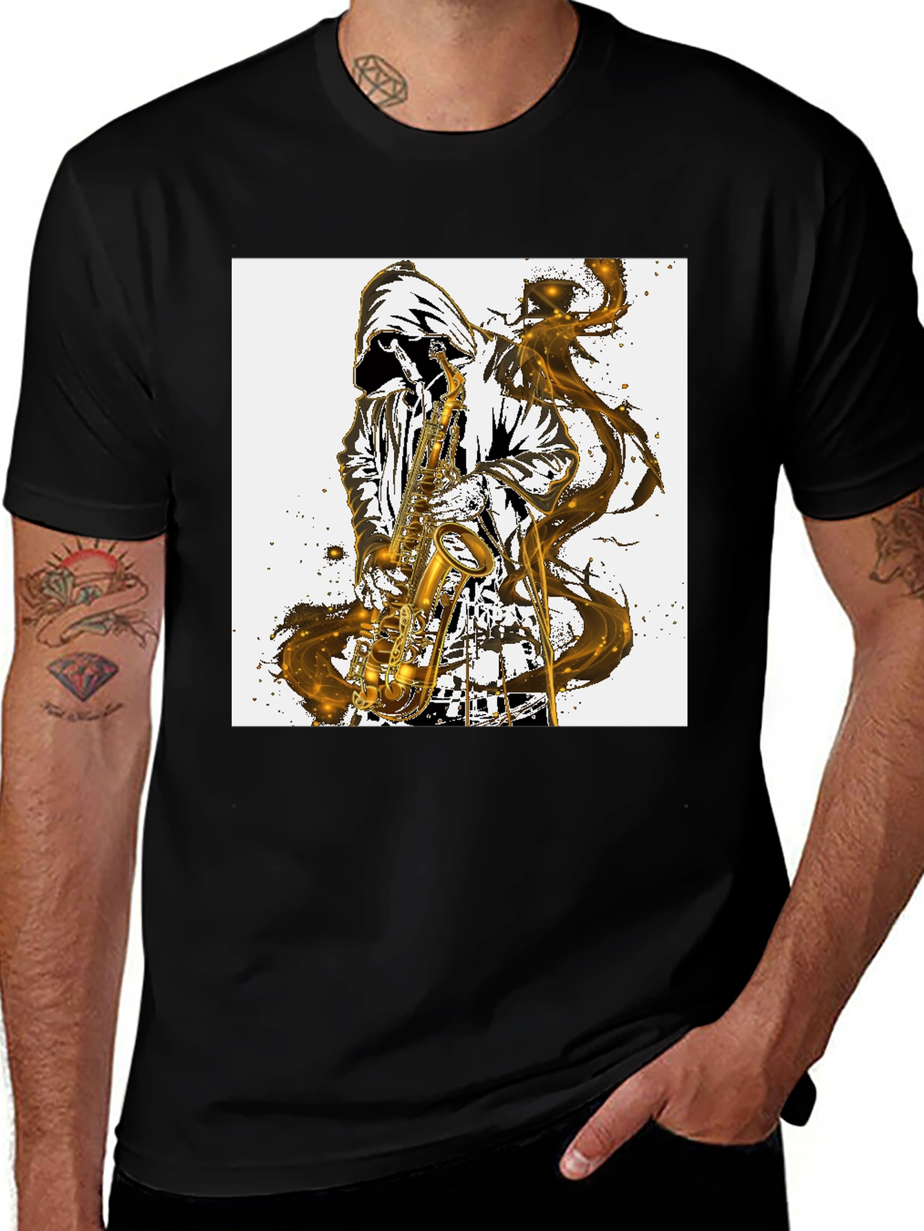 Saxophone Player Graphic T-Shirt - Cool Musician Tee