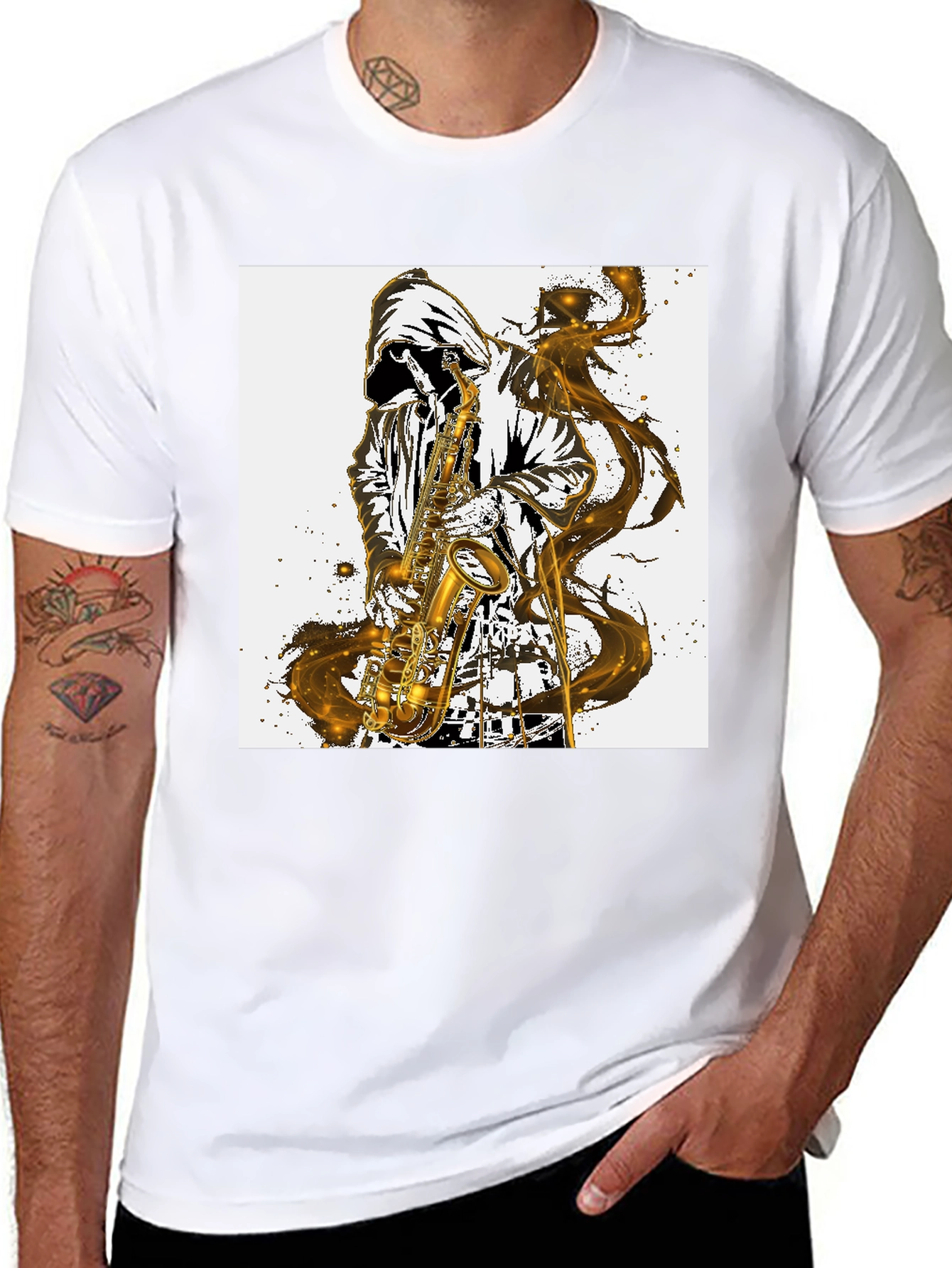 Saxophone Player Graphic T-Shirt - Cool Musician Tee